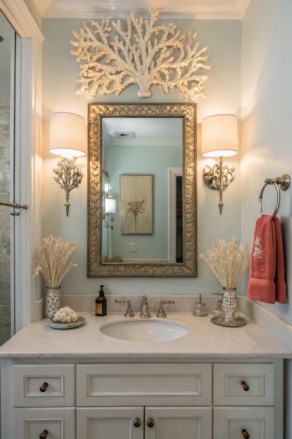 Coral-inspired wall sconces add artistic elegance to your space.