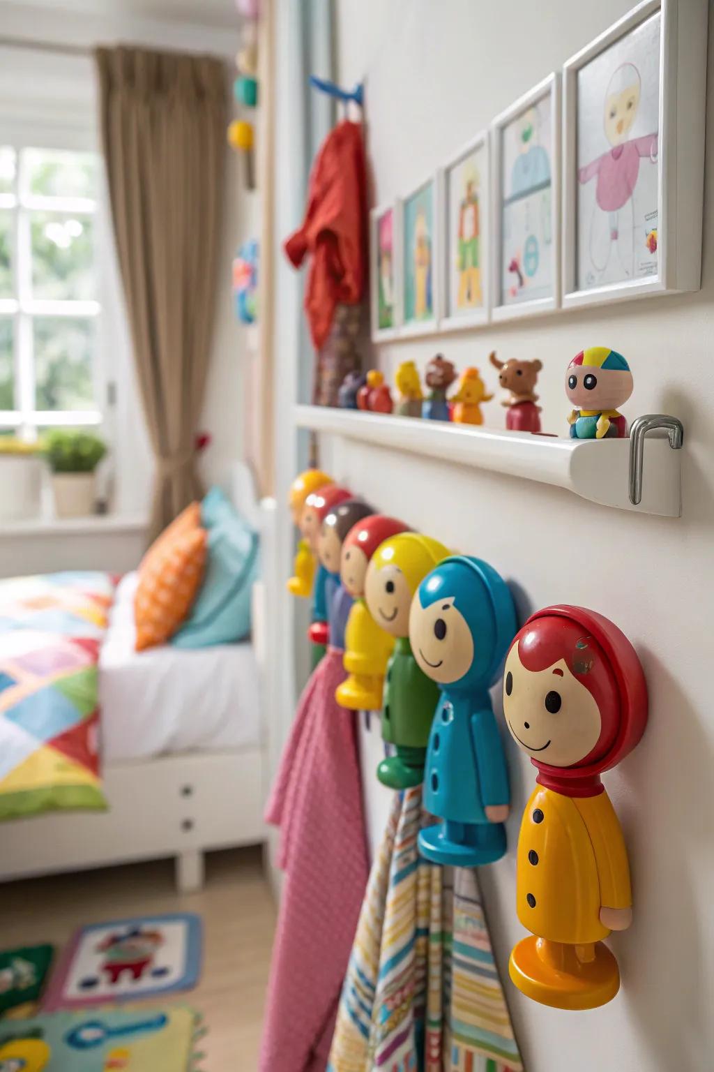 Brighten up the room with playful mini figurine hooks.