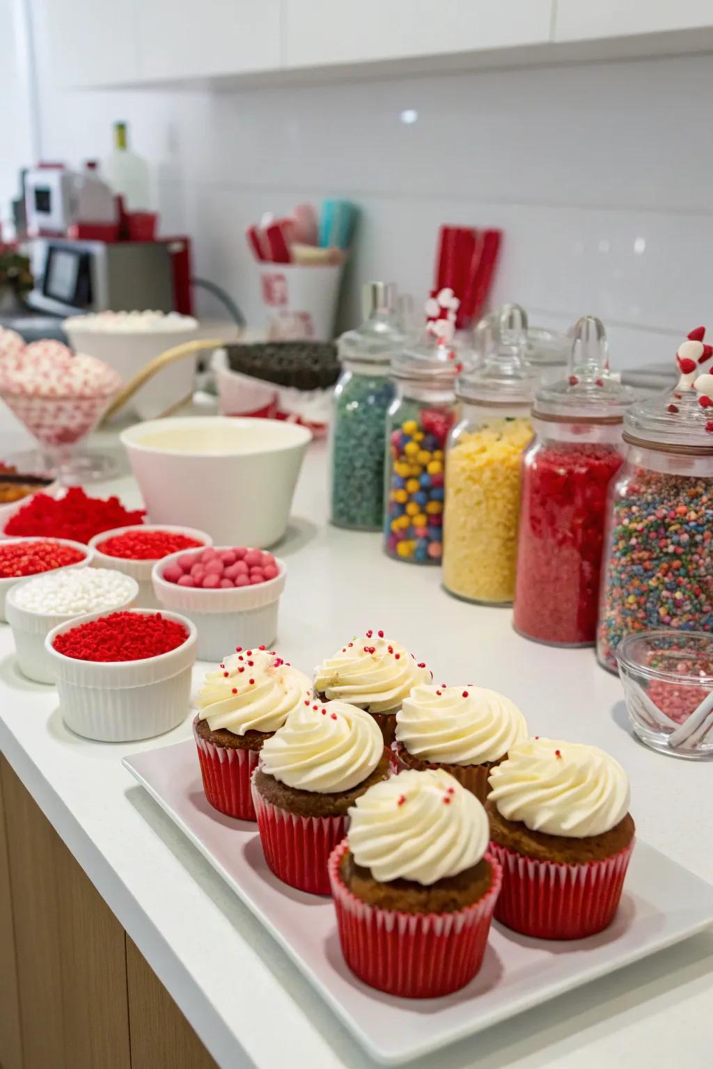 Make dessert interactive with a DIY cupcake station.