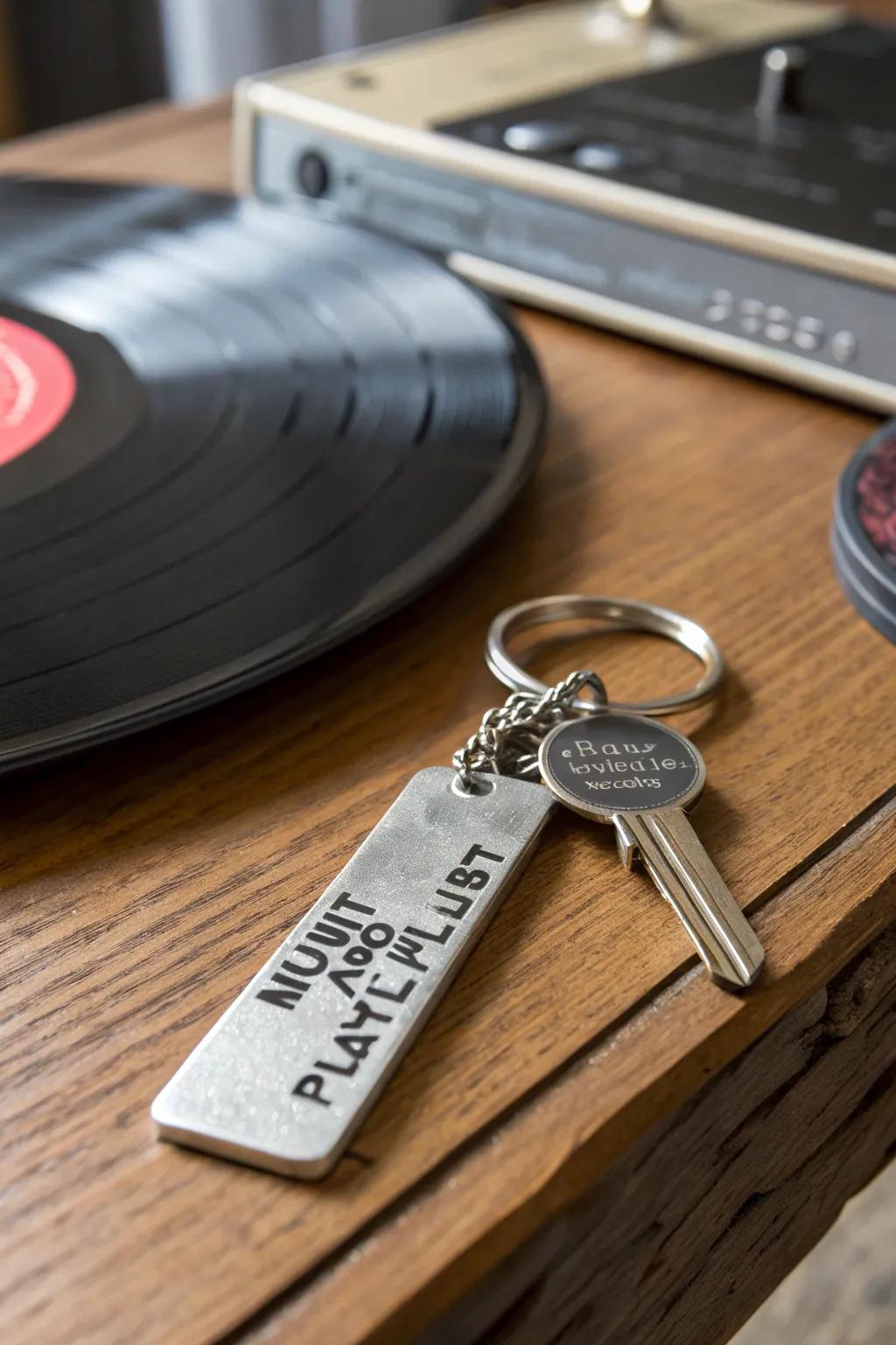 Unlock your favorite tunes with a music playlist keychain.