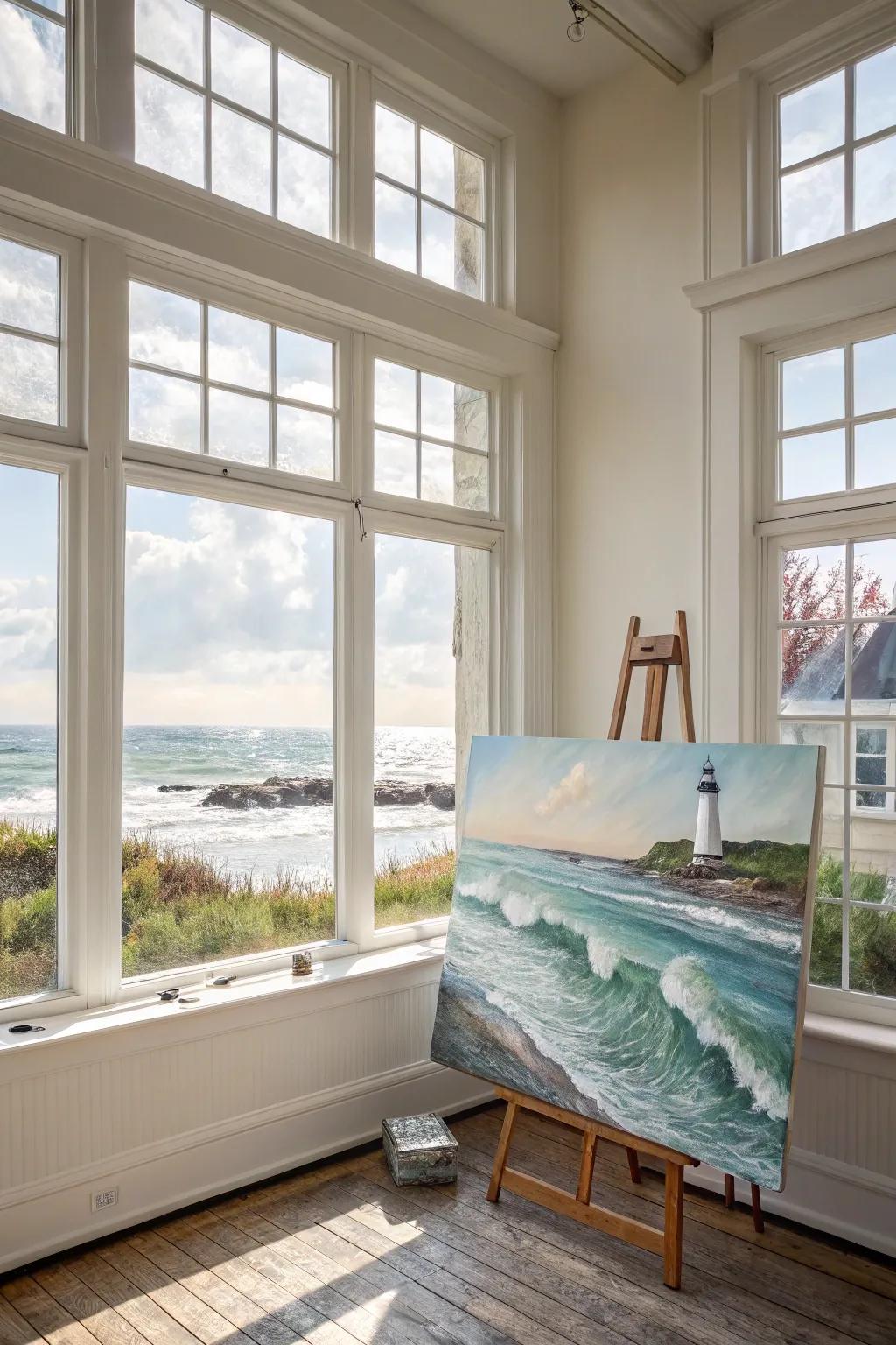 Feel the ocean breeze with seaside art.