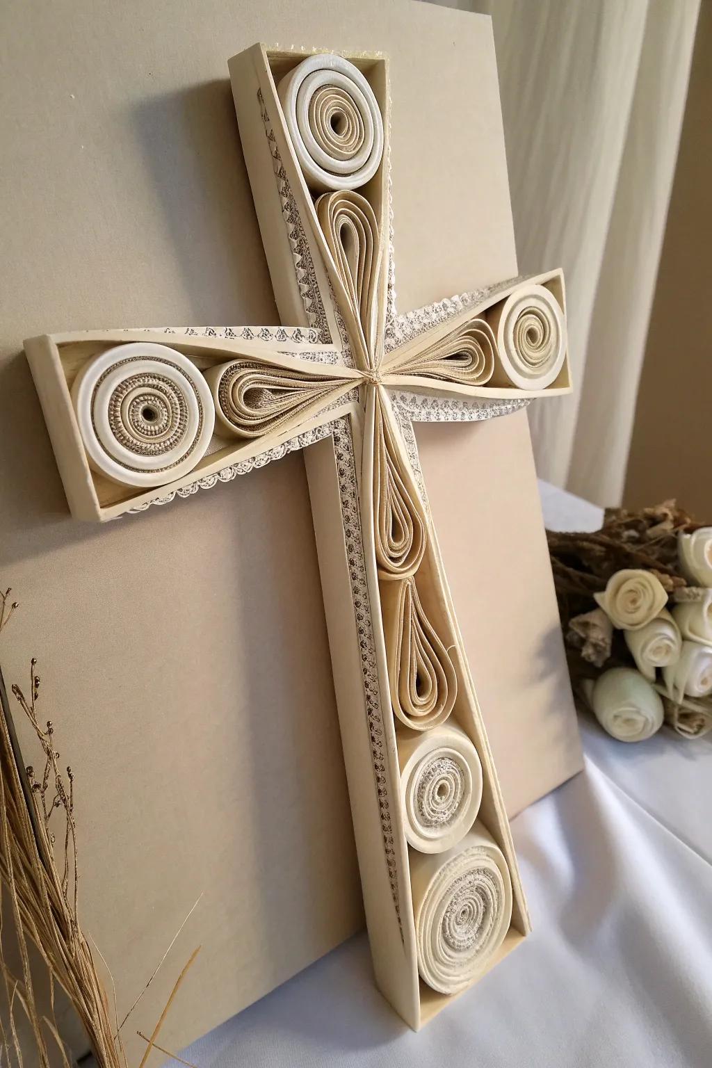 Transform your paper scraps into a stunning minimalist cross that celebrates simplicity and craftsmanship.