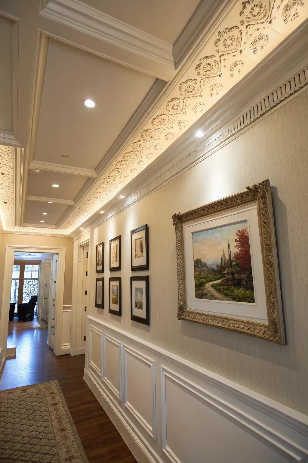 Picture molding adds an elegant touch and serves a dual purpose.