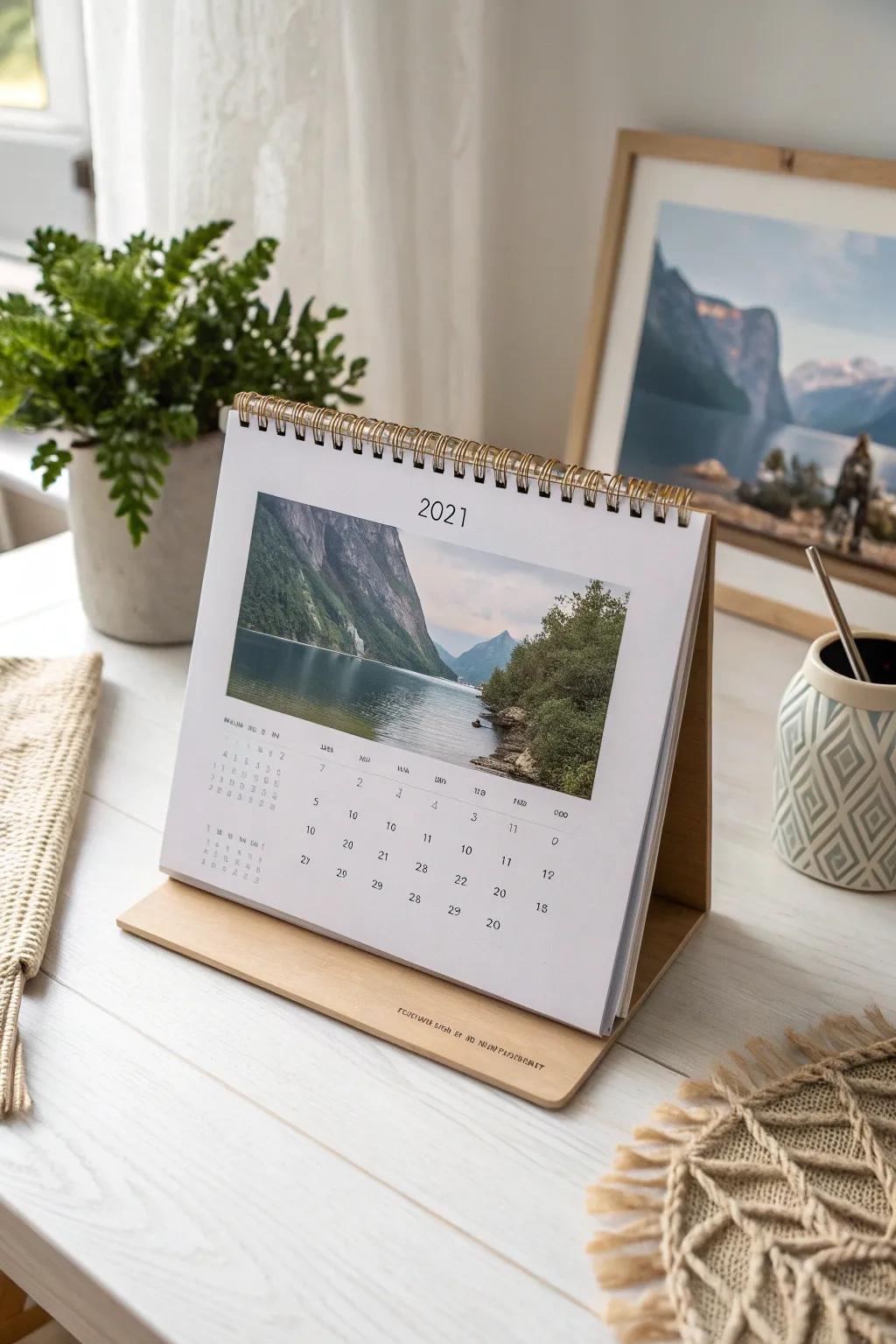 Journey through your favorite destinations every month with a custom travel memories calendar.