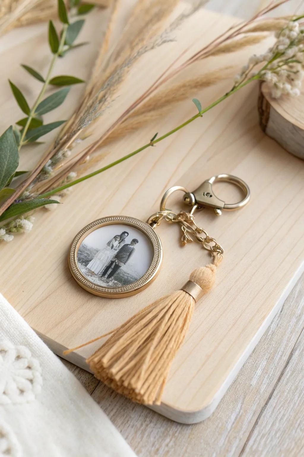 Carry your cherished memories with you: a minimalist picture keychain that speaks volumes.