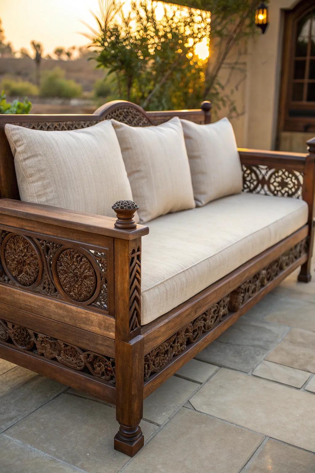 Experience the art of relaxation with a bespoke outdoor sofa, where craftsmanship meets comfort.