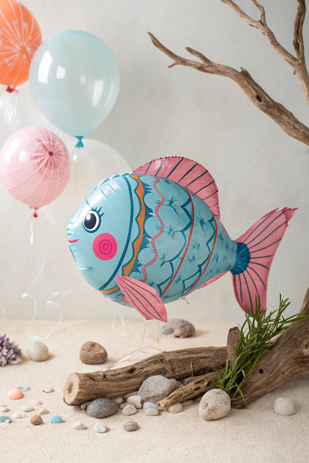Add a splash of whimsy to your decor with this charming balloon fish!