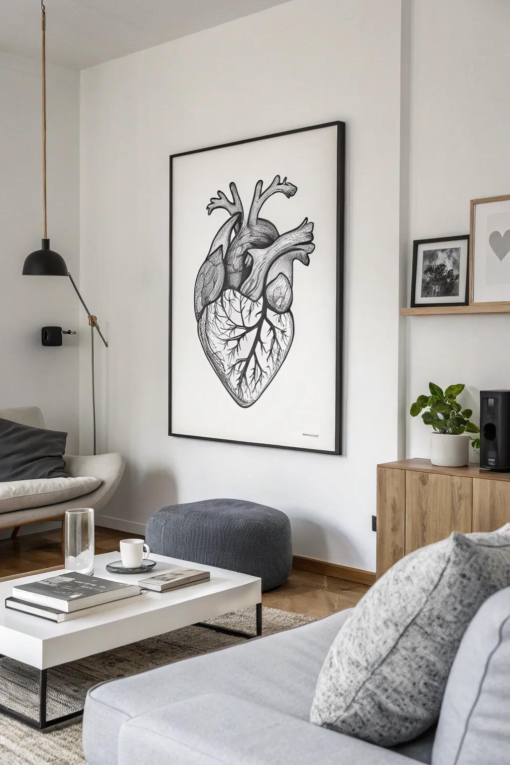 Achieve modern elegance with a minimalist heart design.