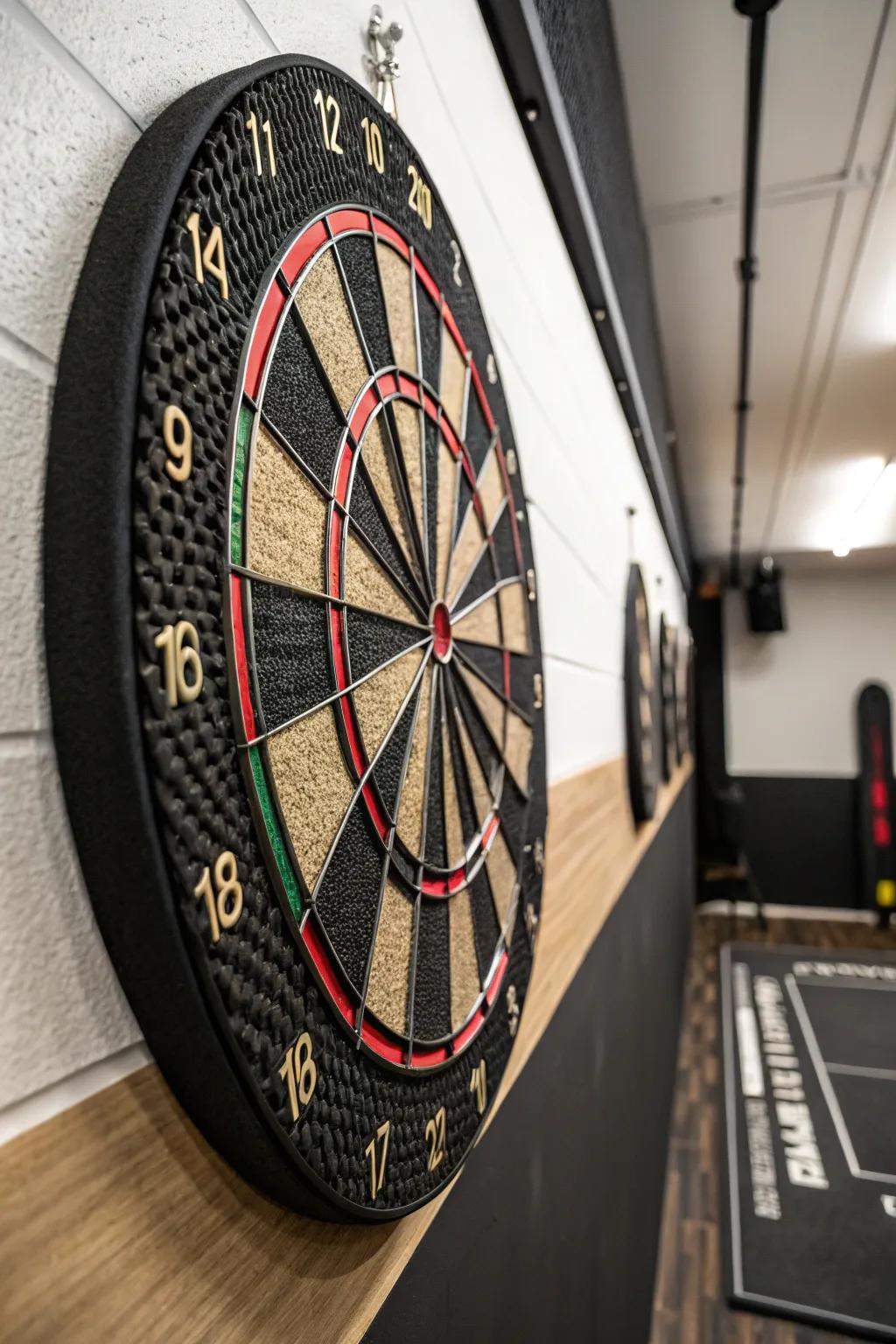 Elevate your dart game with a handcrafted foam mat that offers style and protection.