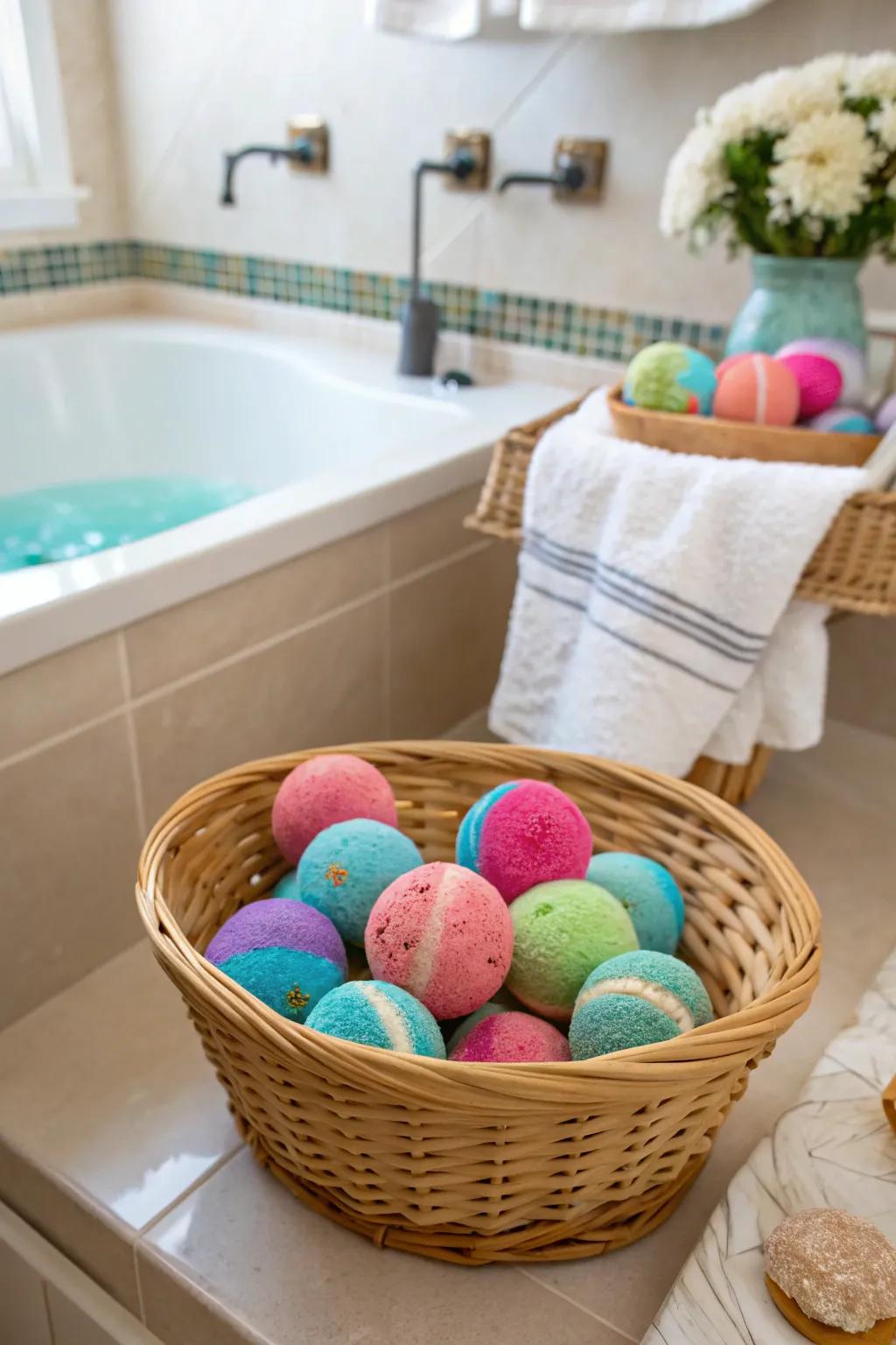 Handmade bath bombs for a luxurious bath experience.