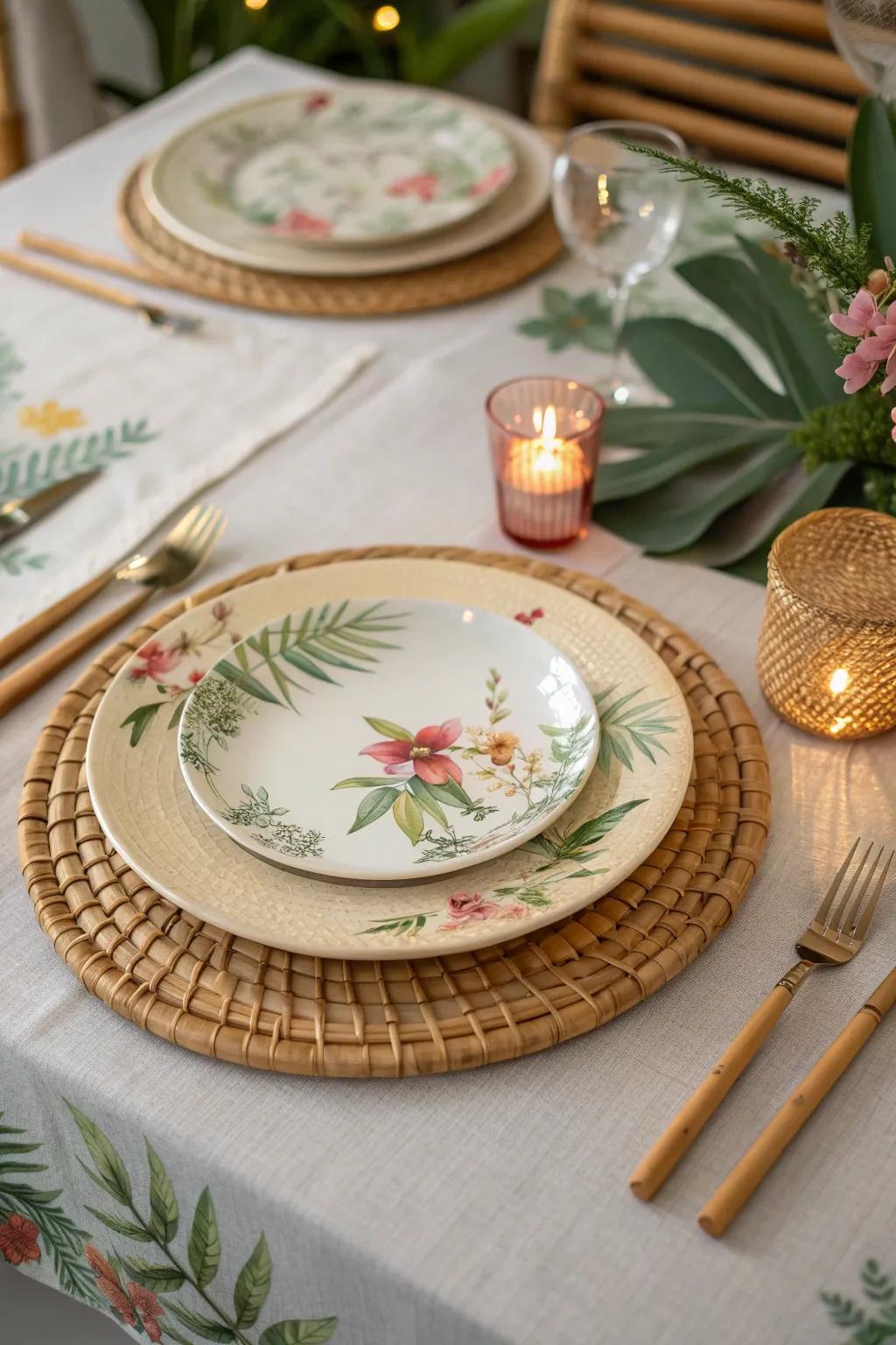 Elevate your table setting with a touch of Hawaiian elegance and minimalist charm.