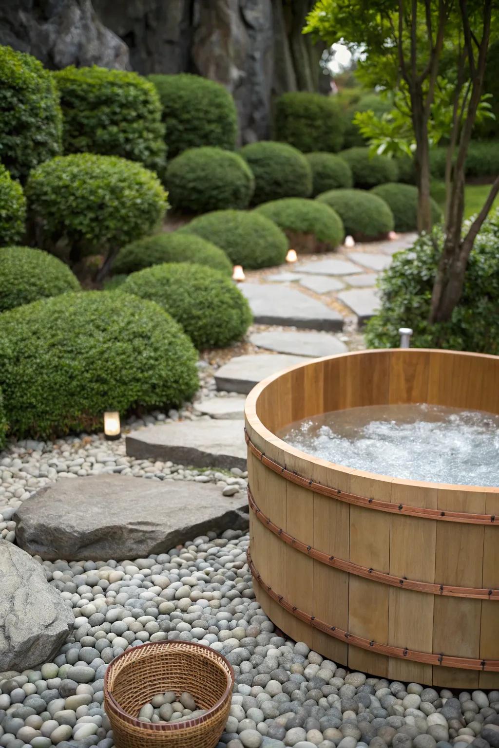 Experience luxury with a cedar wood ice bath.