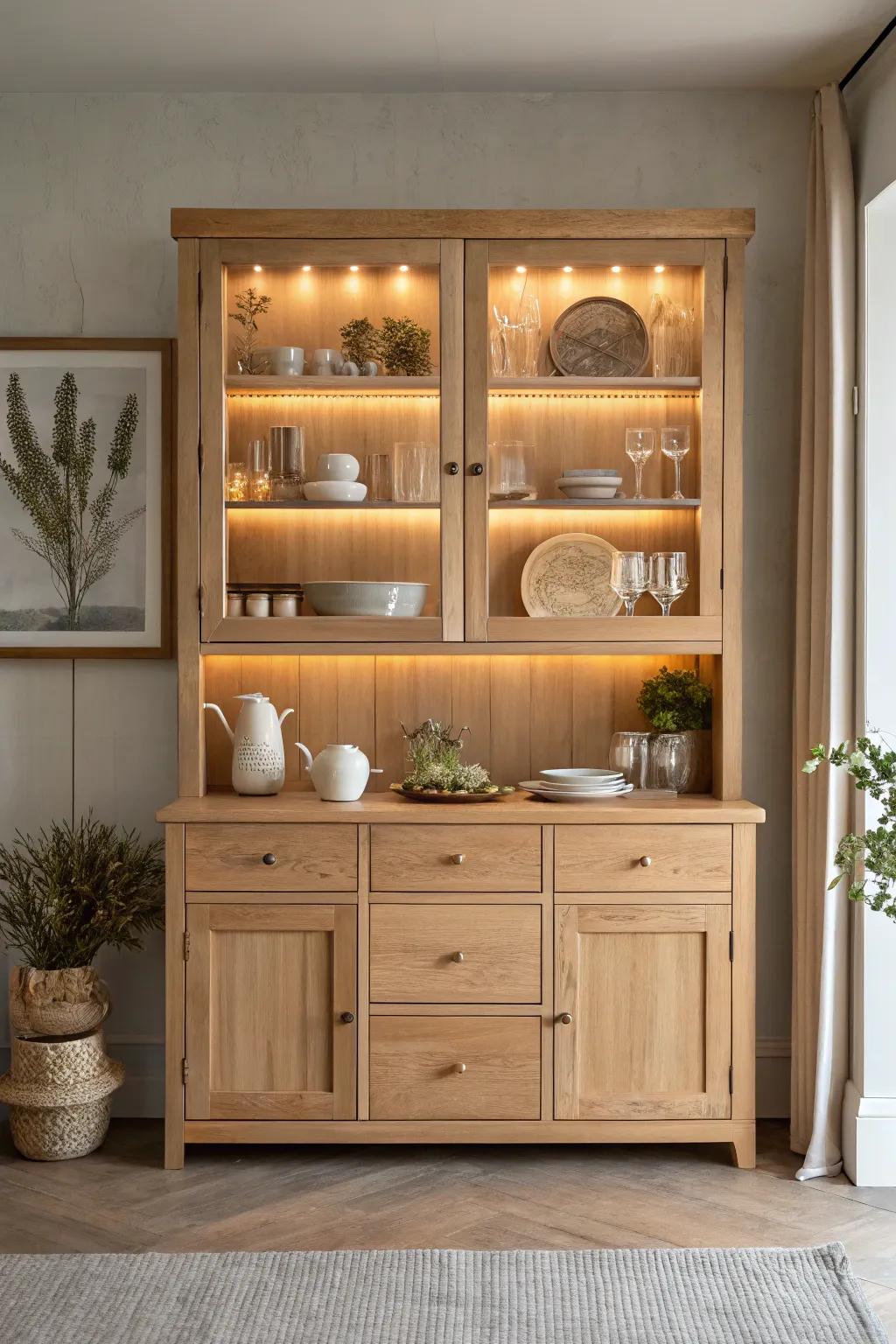 Illuminate your favorite kitchen pieces with a warm glow, and let simplicity and craftsmanship shine in your space.