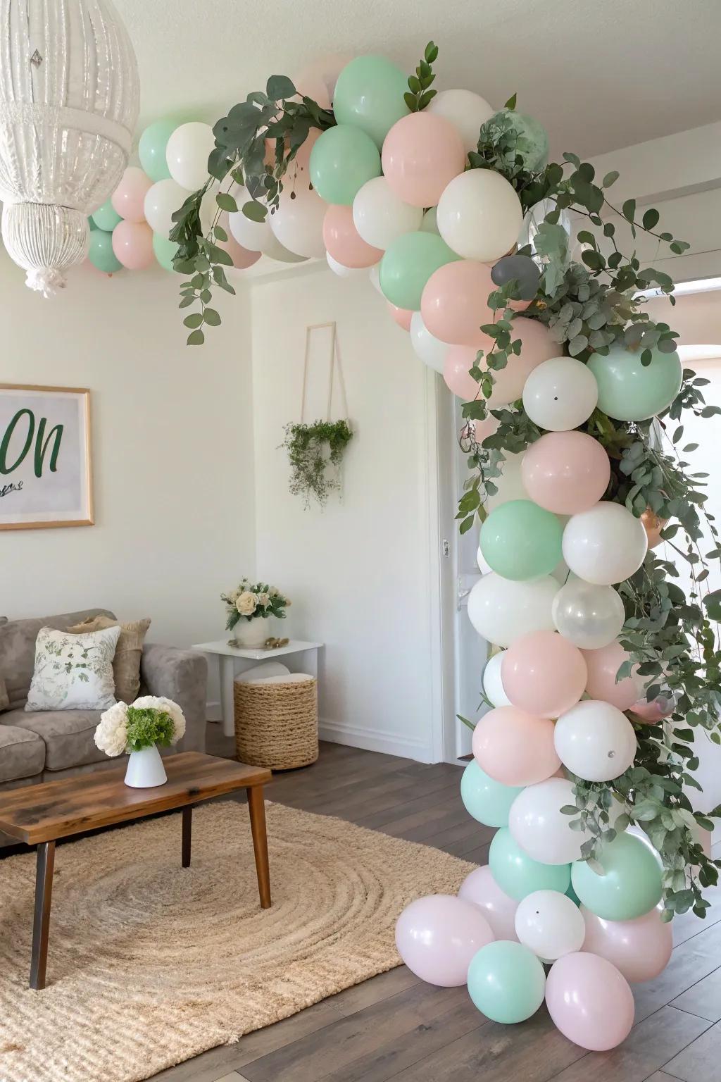 Transform your space with a stunning balloon garland, where Scandinavian simplicity meets boho charm!