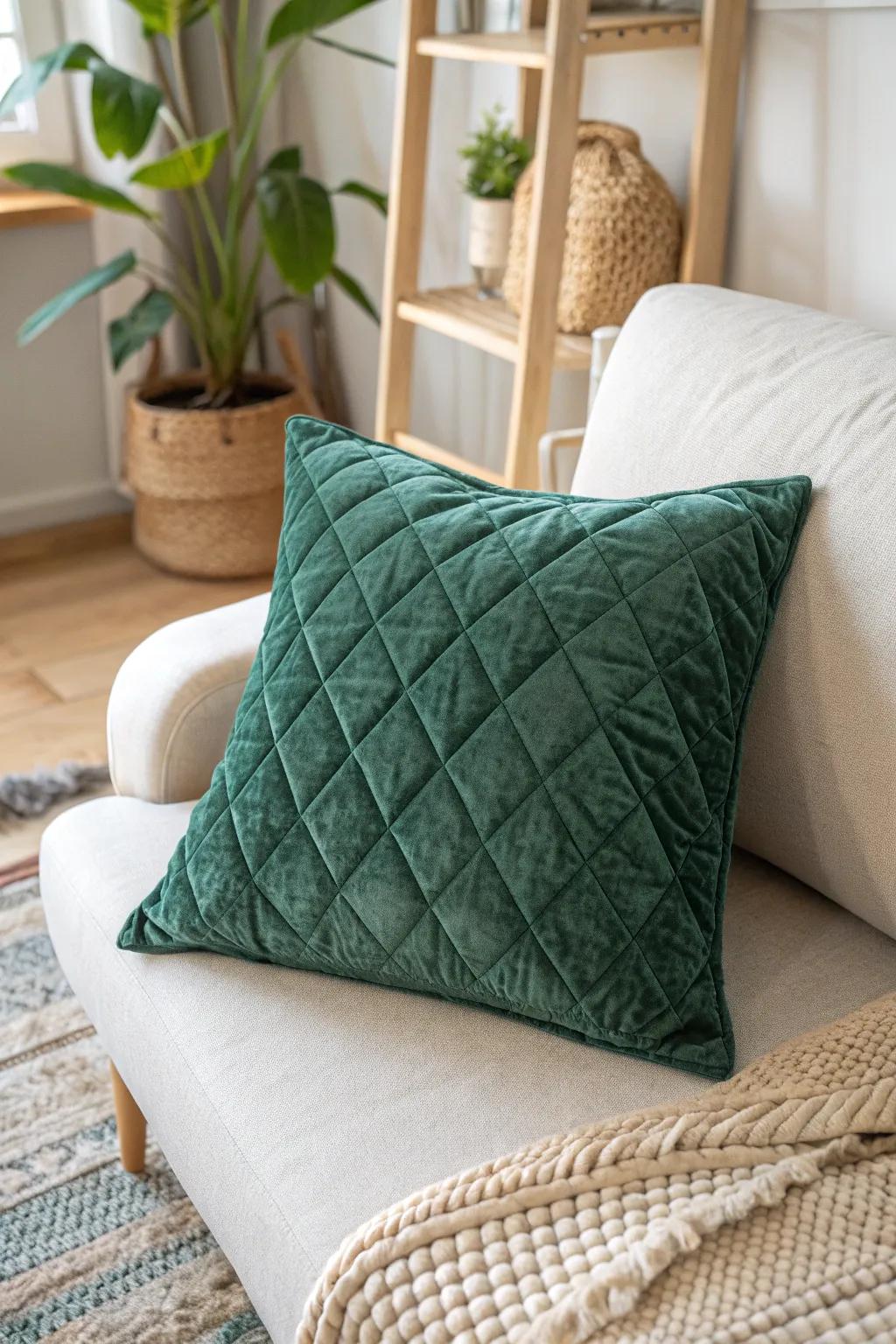 Elevate your space with the elegance of quilted velvet pillows, where luxury meets minimalism.