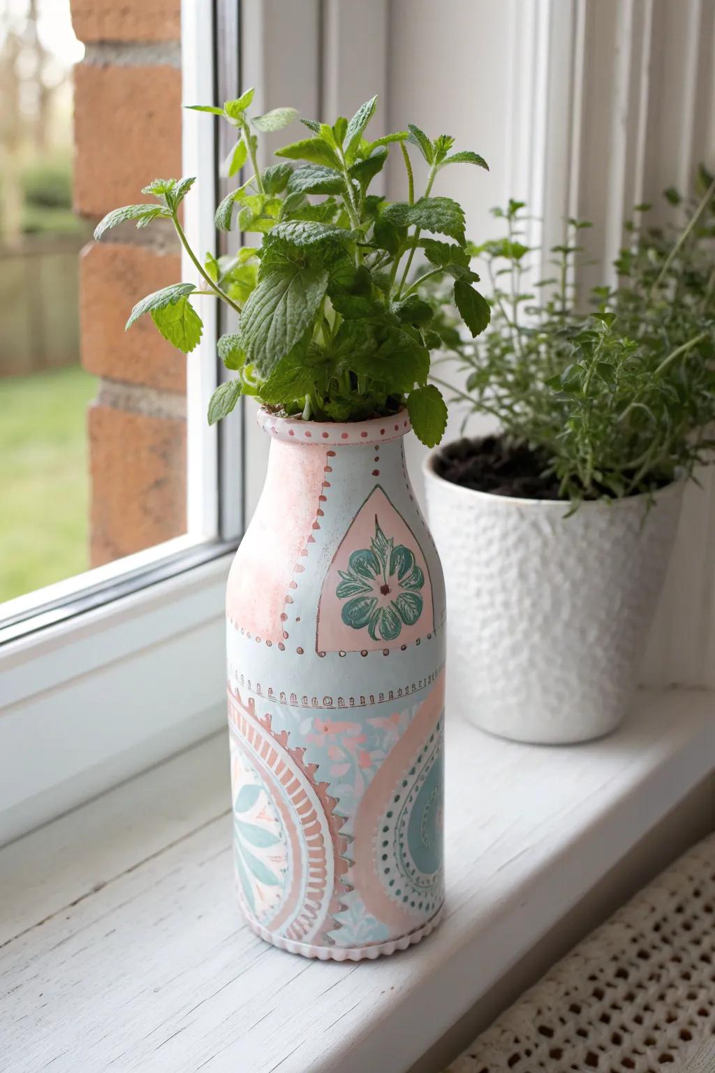 Transform your space with whimsical plastic bottle planters: a touch of nature and creativity for your windowsill!