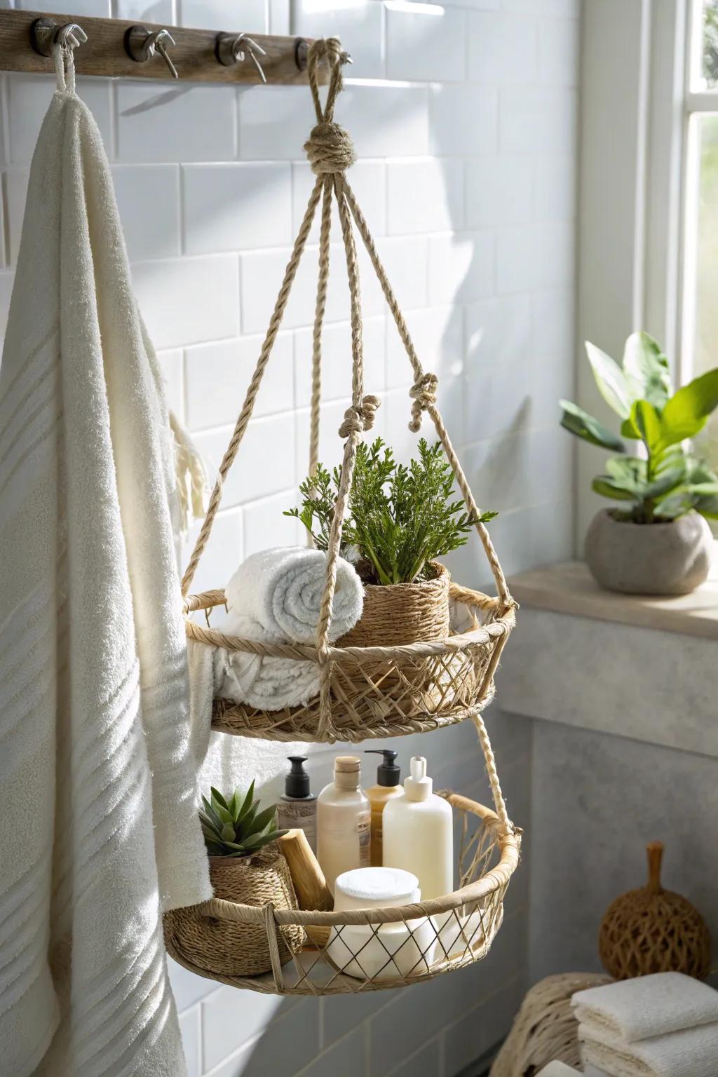 Transform your shower space with a charming hanging fruit basket caddy—where functionality meets whimsical elegance.