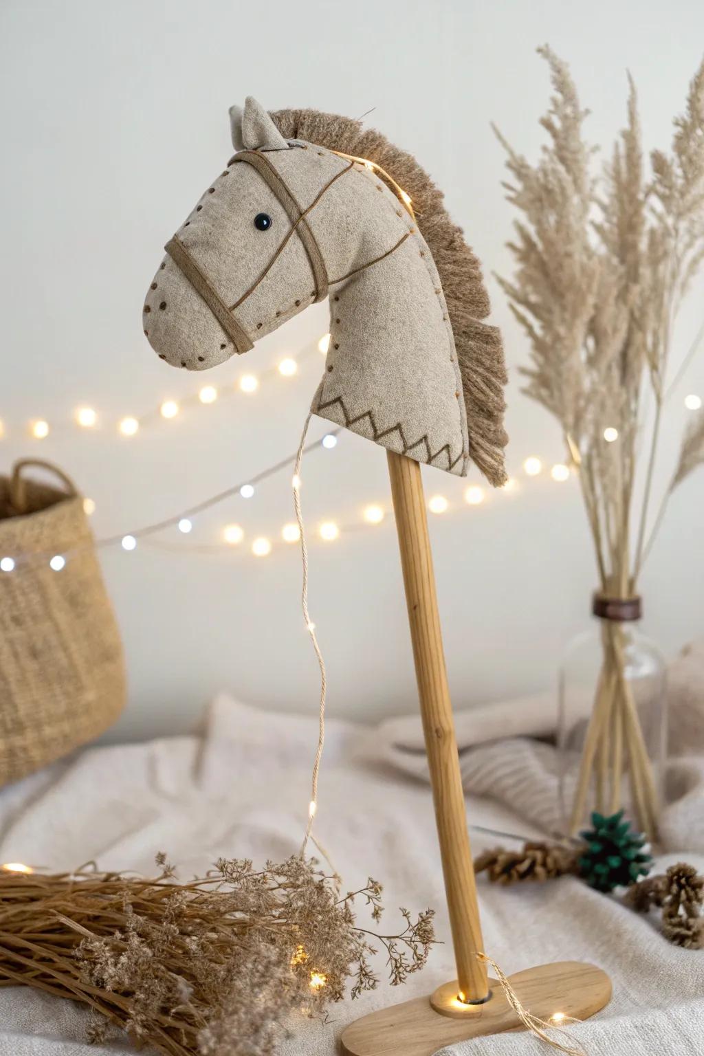 Illuminate their playtime with a magical glowing stick horse, where Scandinavian simplicity meets boho charm.