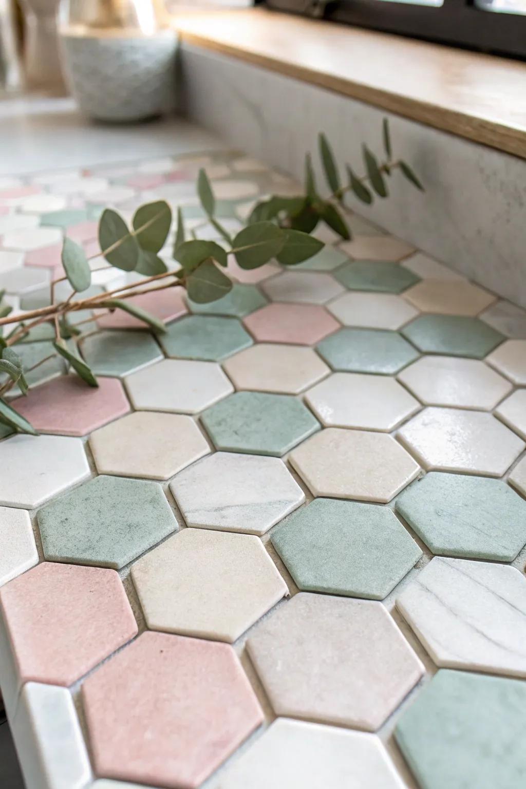 Transform your space with the elegant charm of hexagonal tiles—where modern design meets natural beauty.