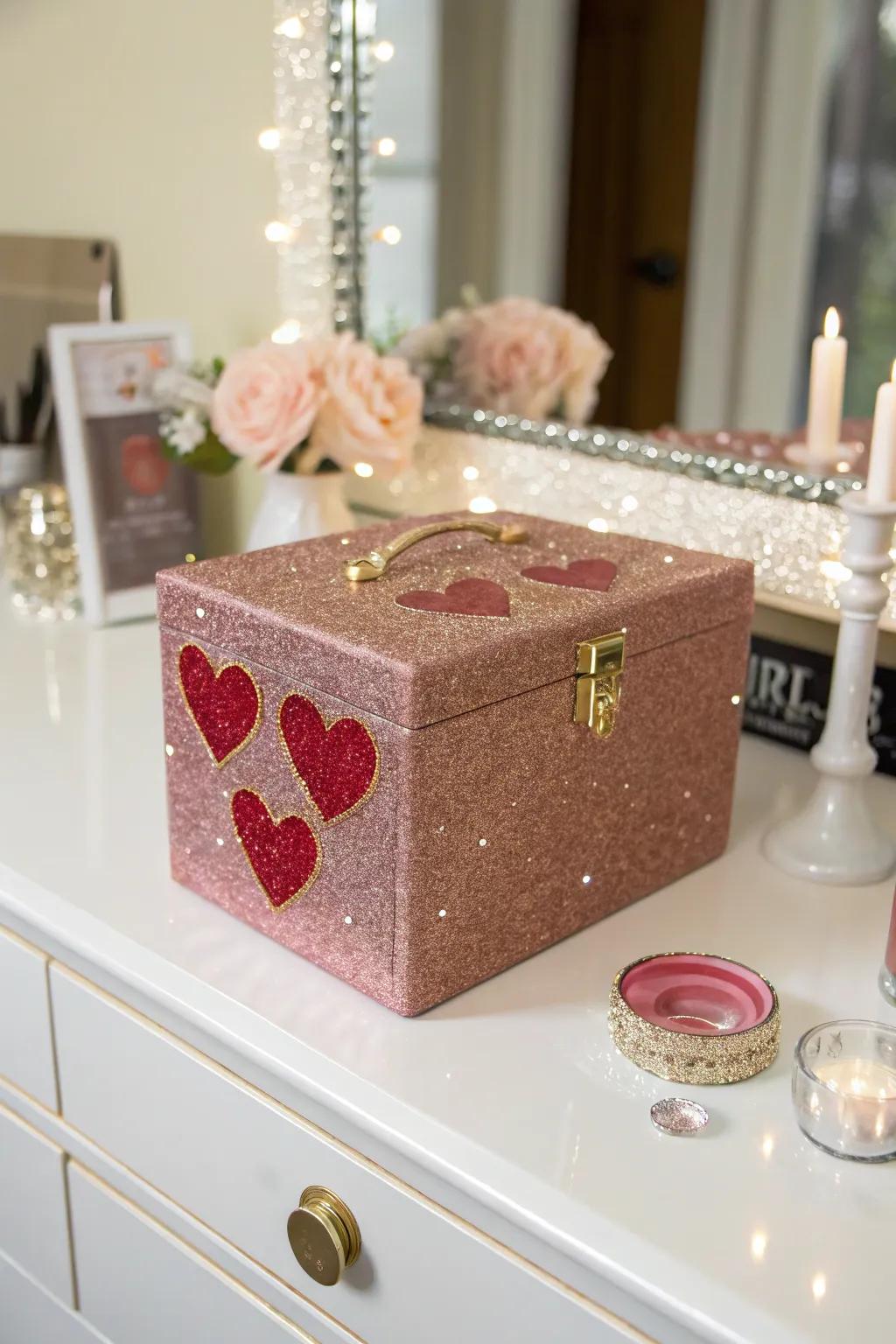 A glamorous Valentine box that shines with love.