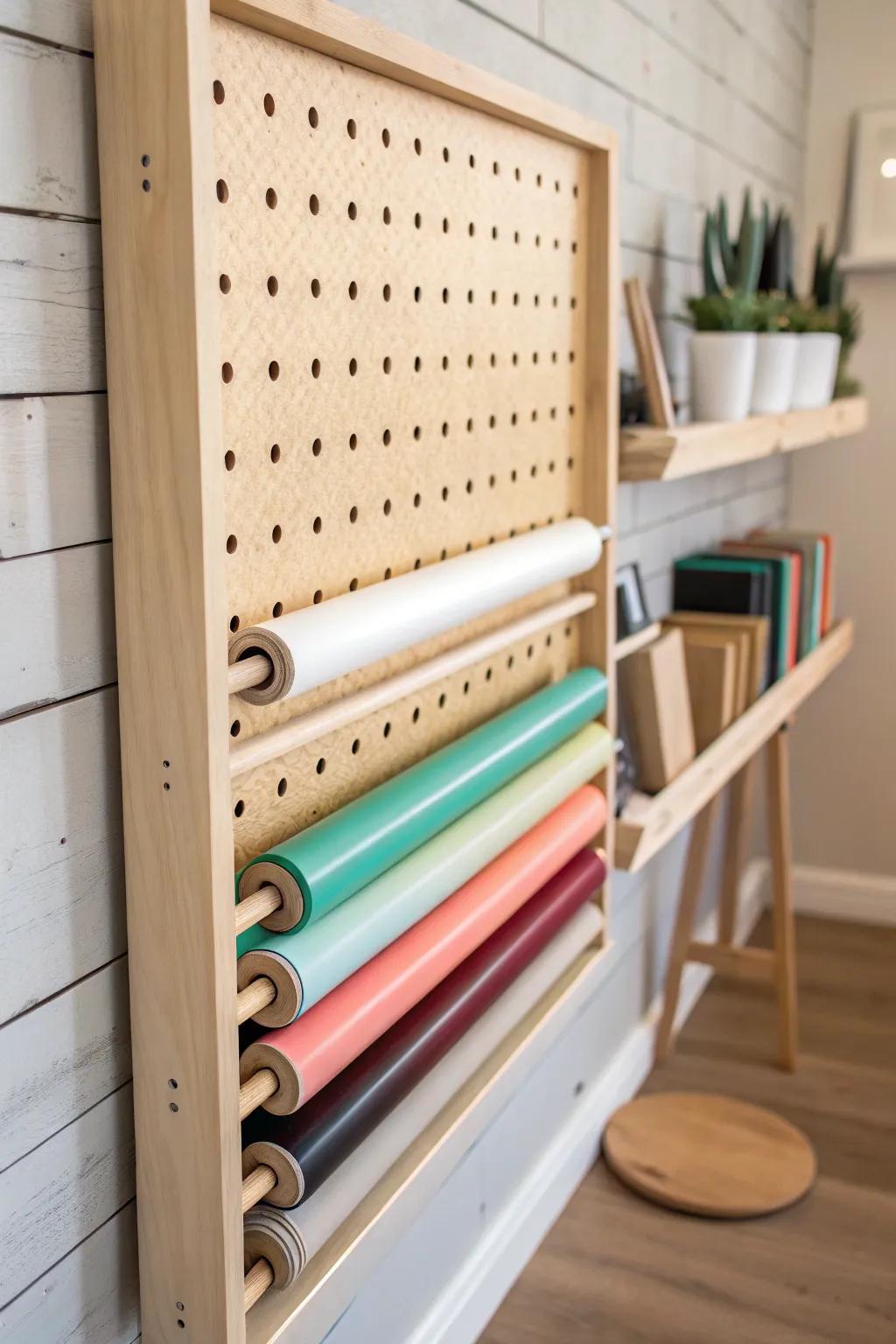 Elevate your crafting space with this chic and simple DIY vinyl storage solution. #CraftWithStyle