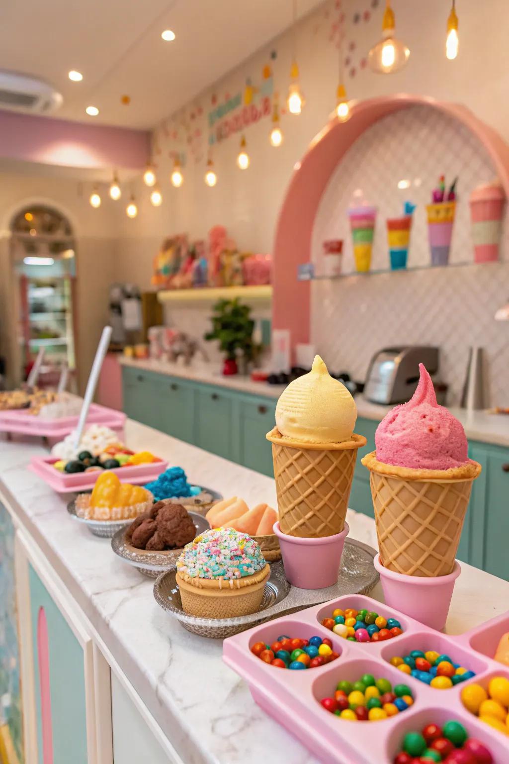 Scoop up some fun with an ice cream parlor play center.