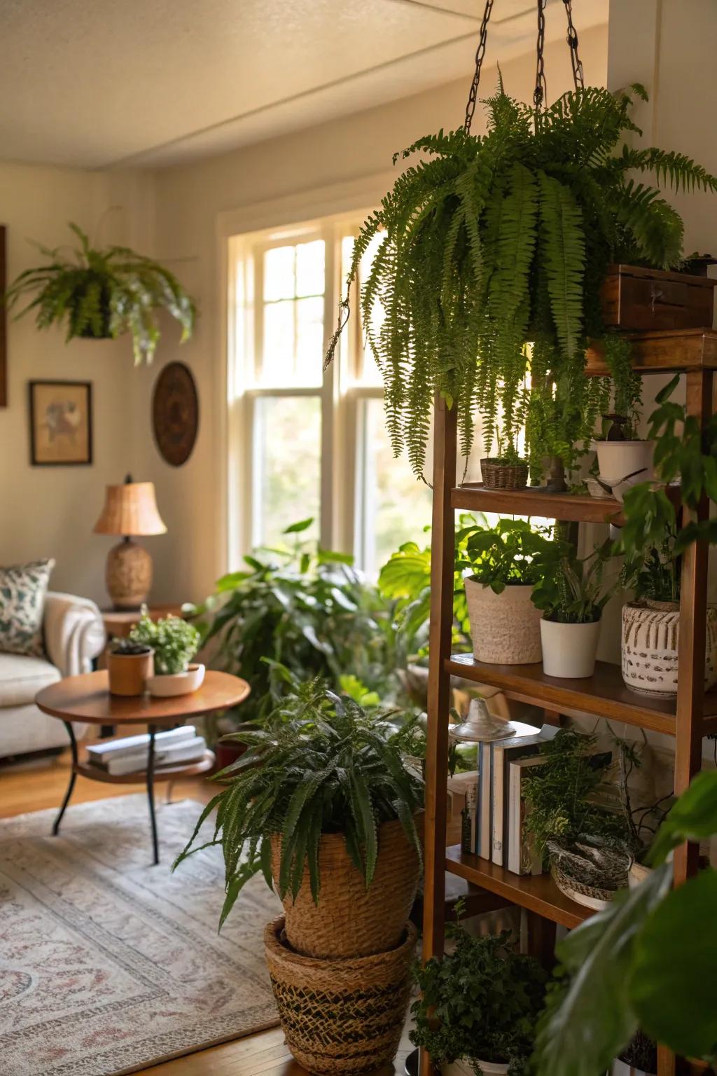 Indoor plants add life and vibrancy to any living room.