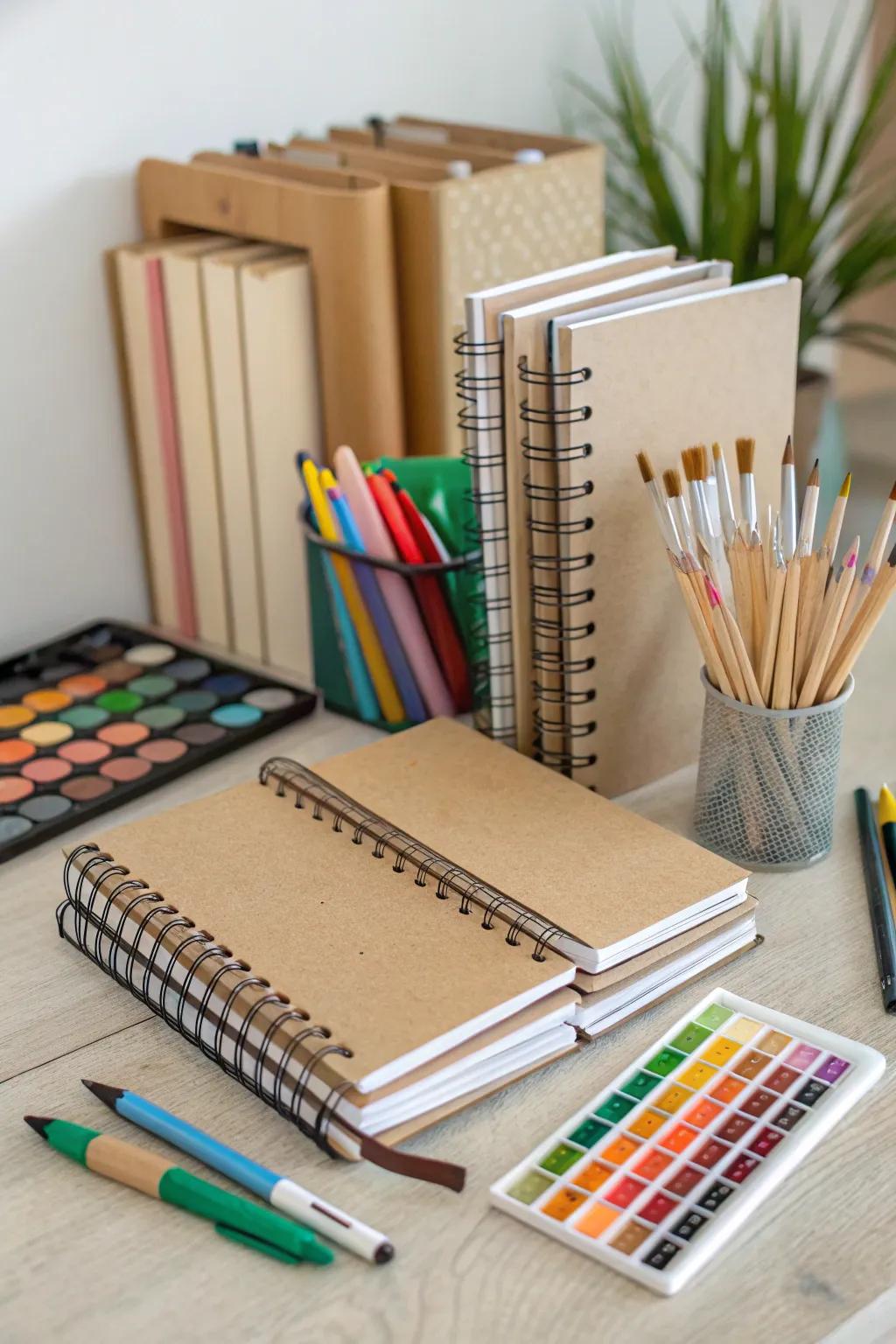 Eco-conscious and stylish, these recycled paper notebooks inspire creativity.