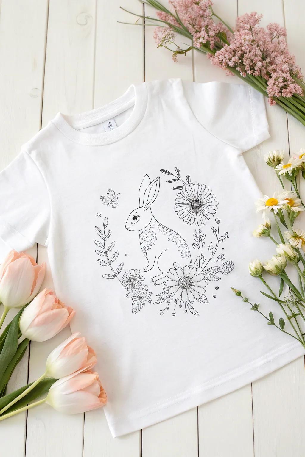 Embrace spring with a touch of floral elegance on your Easter tee. 🌸🐇 #FloralFestivity #EasterStyle