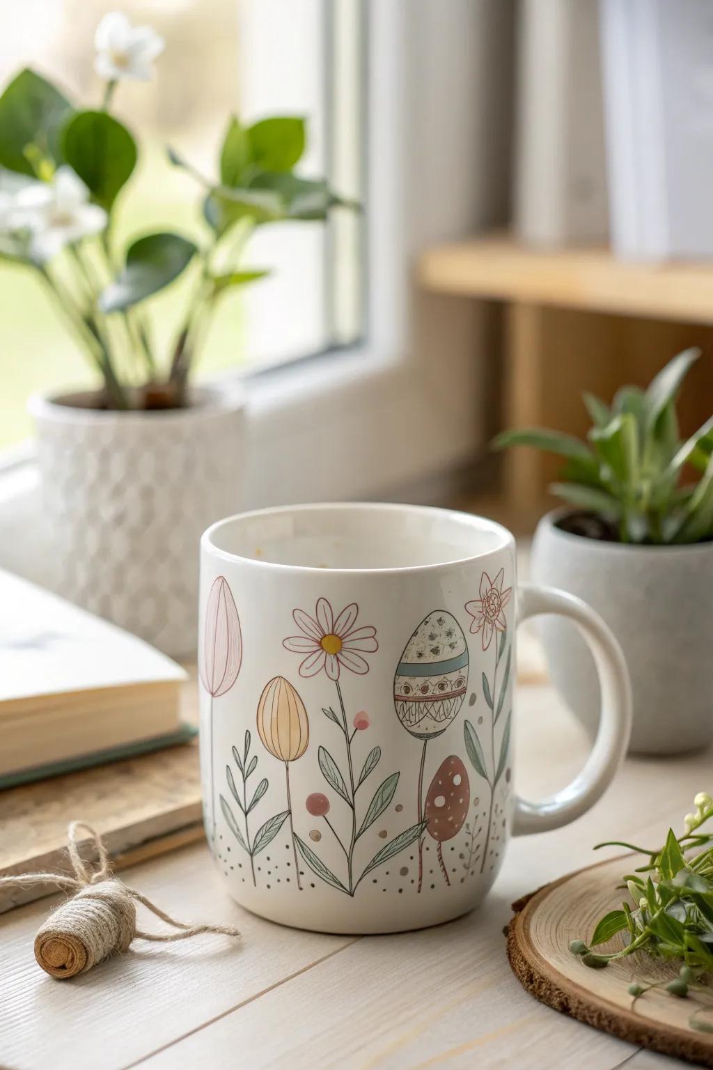 Elevate your workspace with custom-decorated Easter elegance. #ScandiBoho #EasterDecor