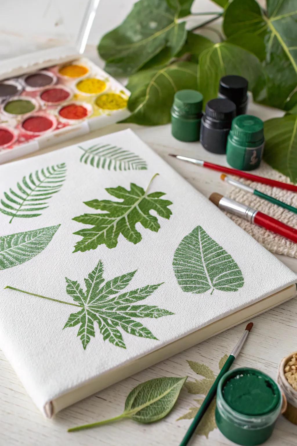 Create stunning nature-inspired art with leaf impressions.