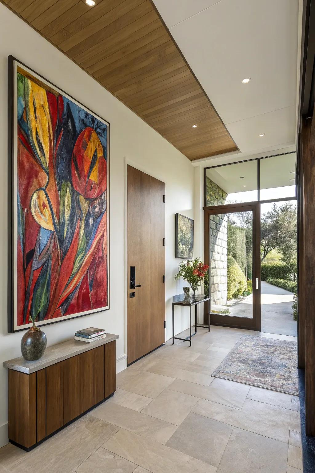 Artwork adds a personal and stylish touch to entryways.