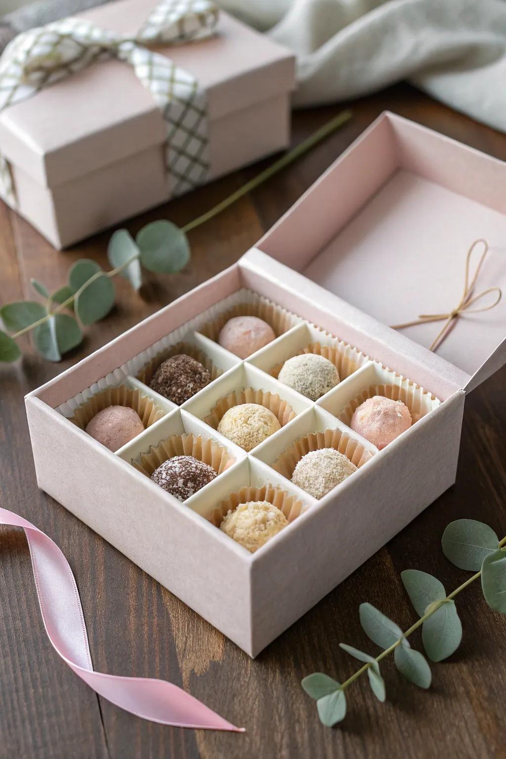 Discover the art of surprise with a minimalist explosion gift box filled with sweet delights.