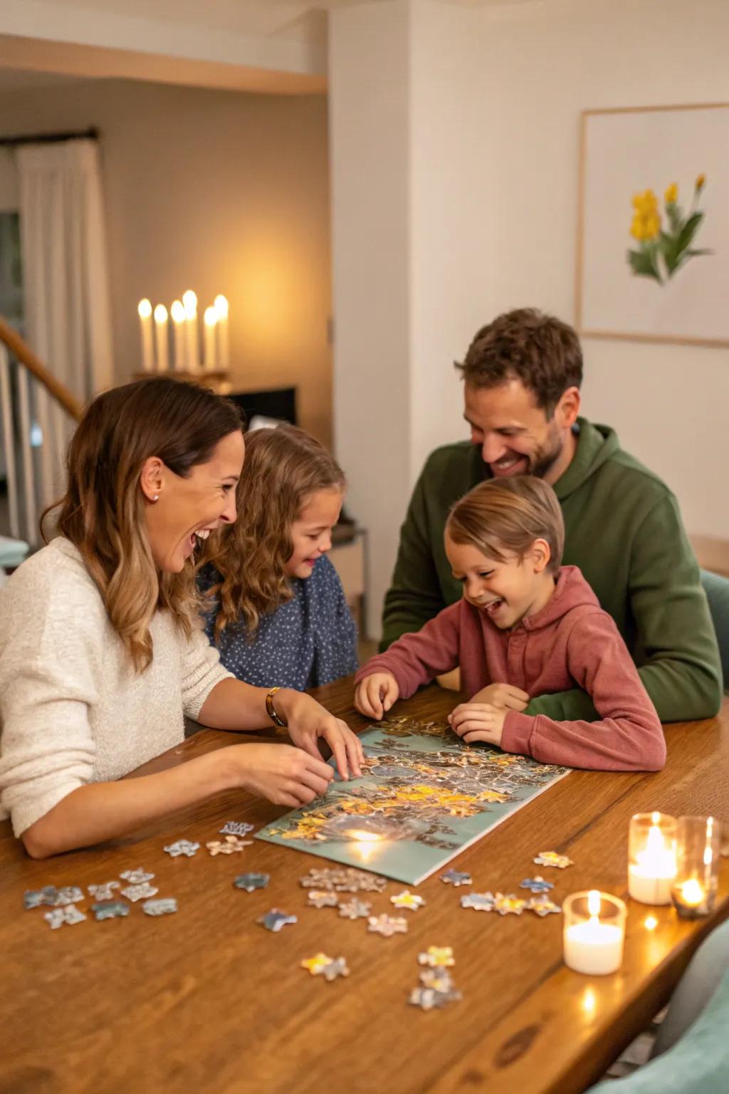 A customized puzzle offers a fun and engaging family activity.