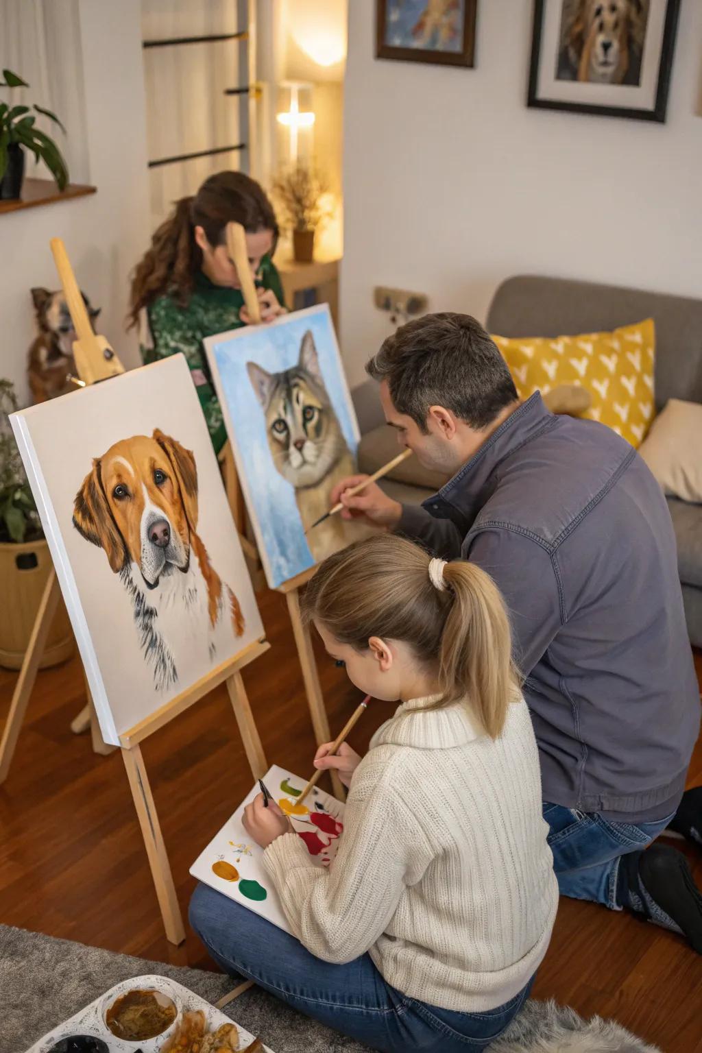 Pet portraits capturing the charm of family pets.