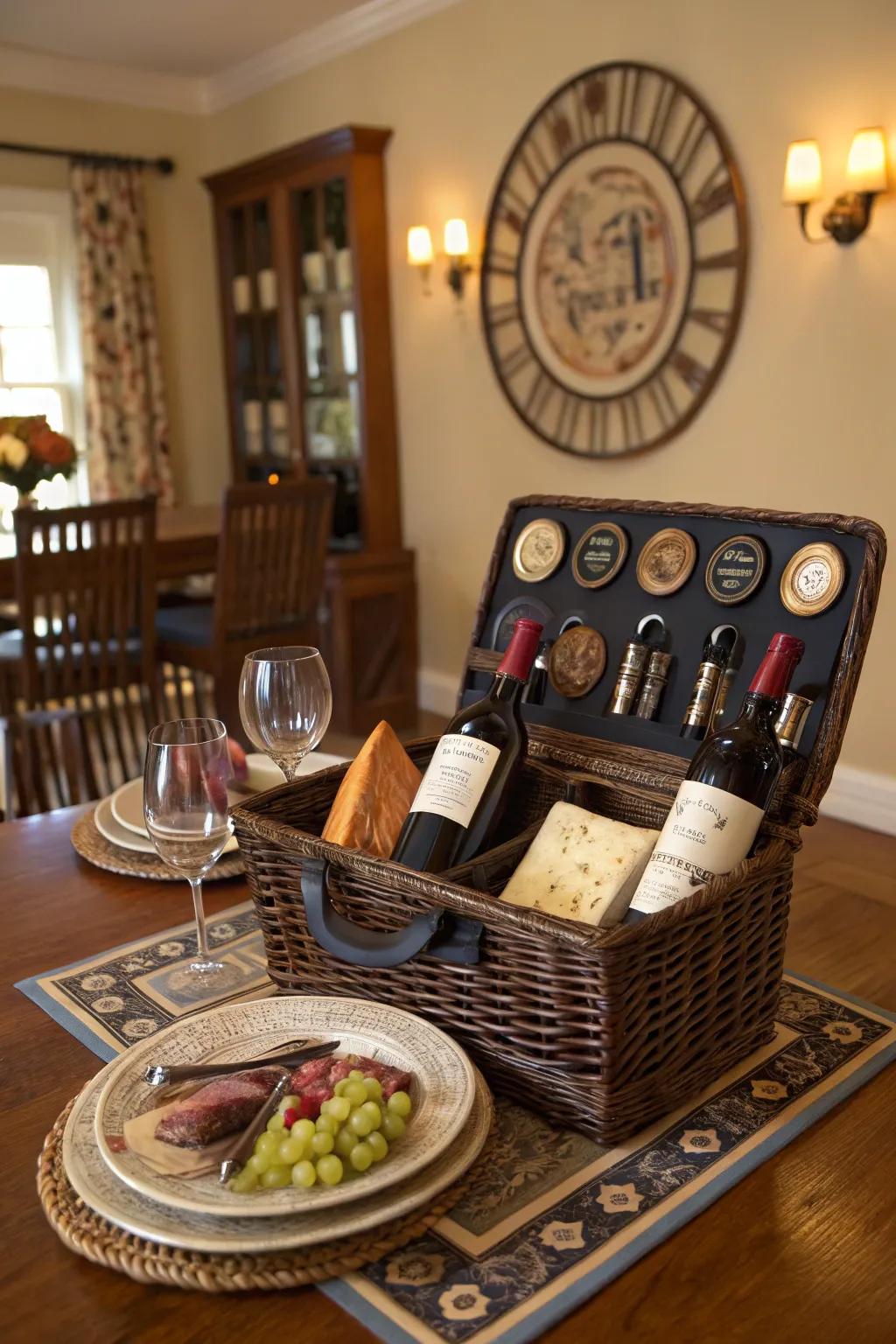 Indulge dad's refined tastes with a wine aficionado's basket.