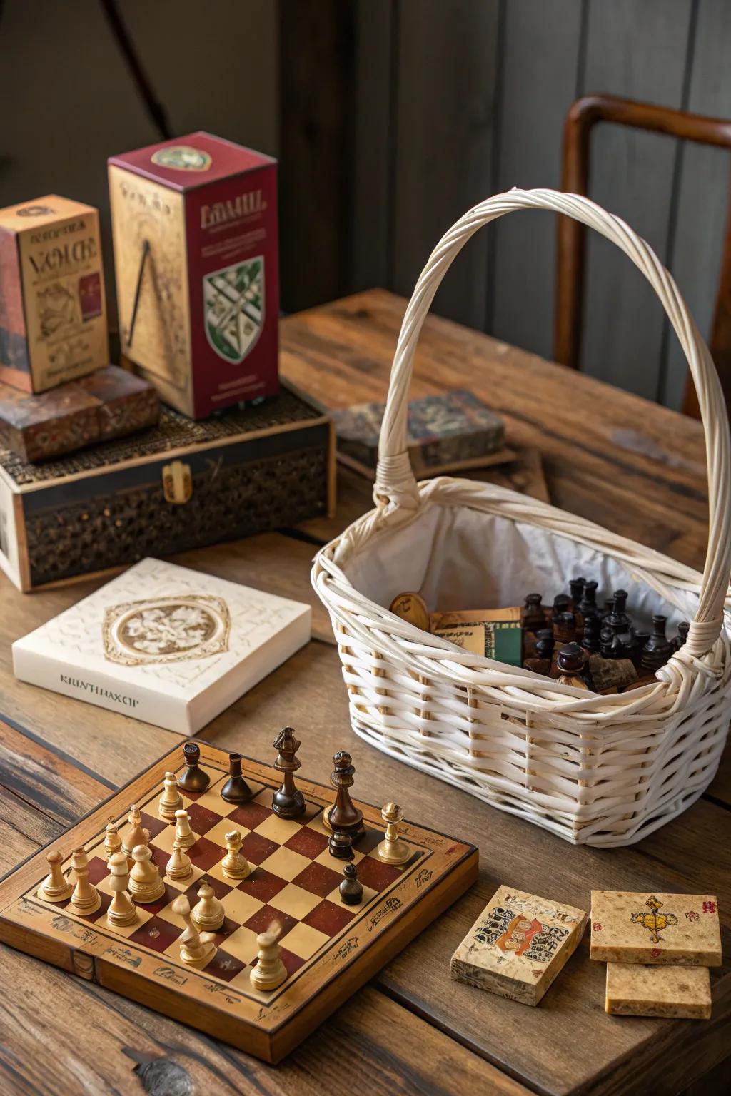 Challenge dad's competitive spirit with a handcrafted game basket for Father's Day.