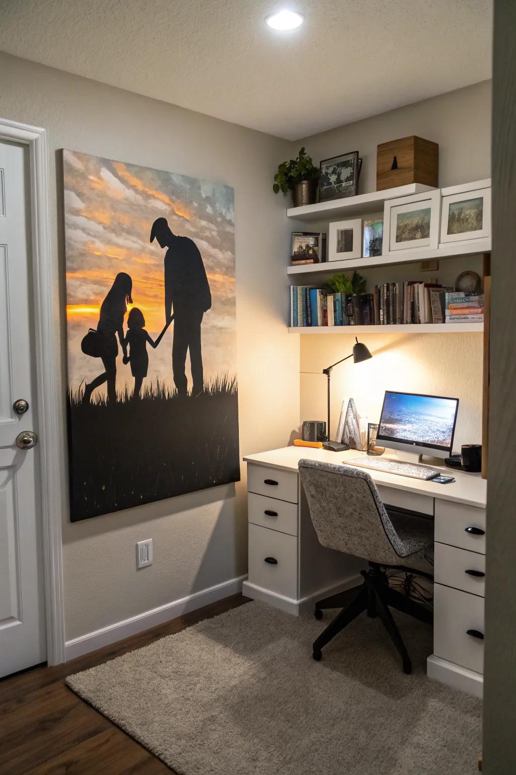 Celebrate your special bond with a silhouette painting.