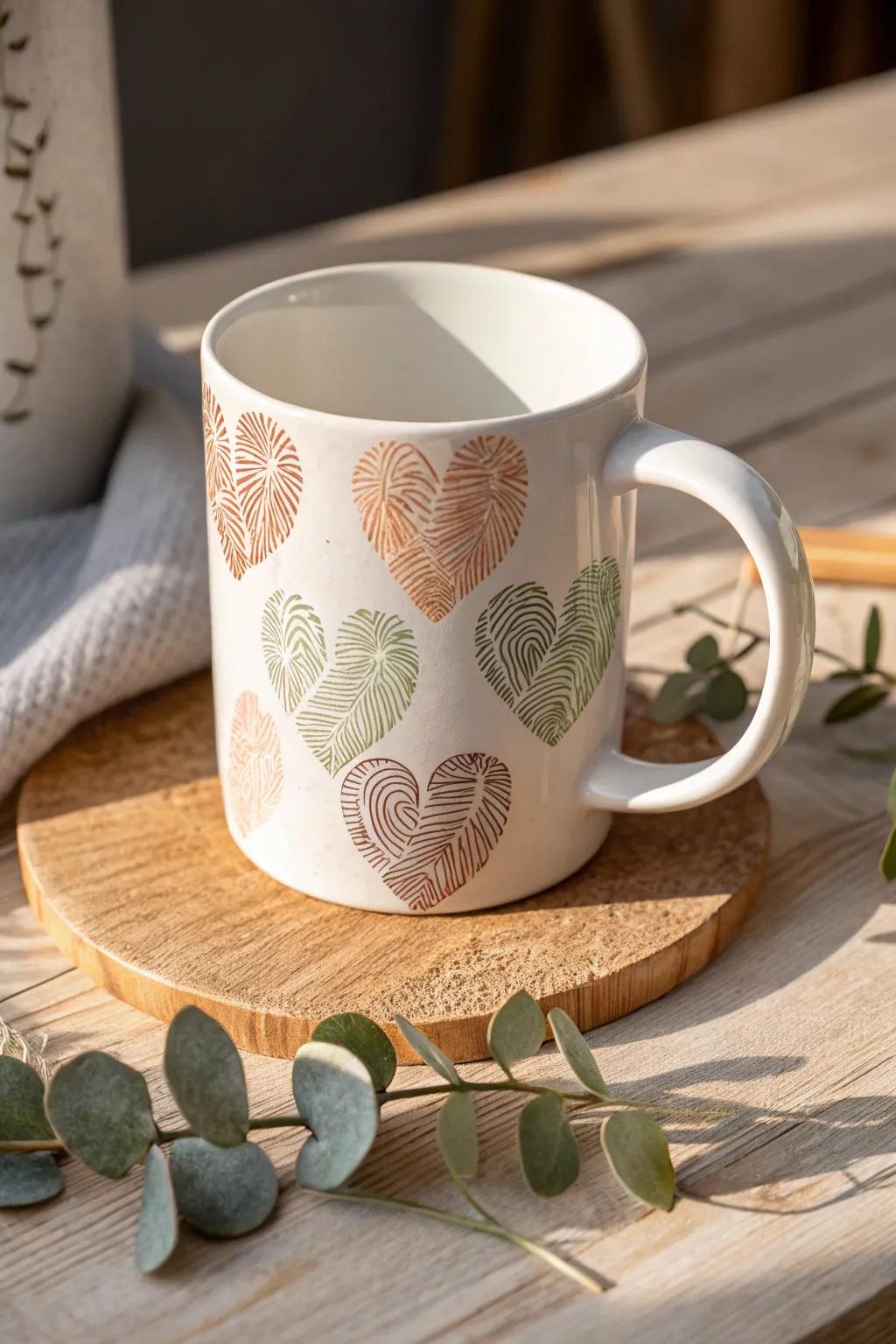 Sip from the heart with a fingerprint mug that captures love and creativity in every touch.