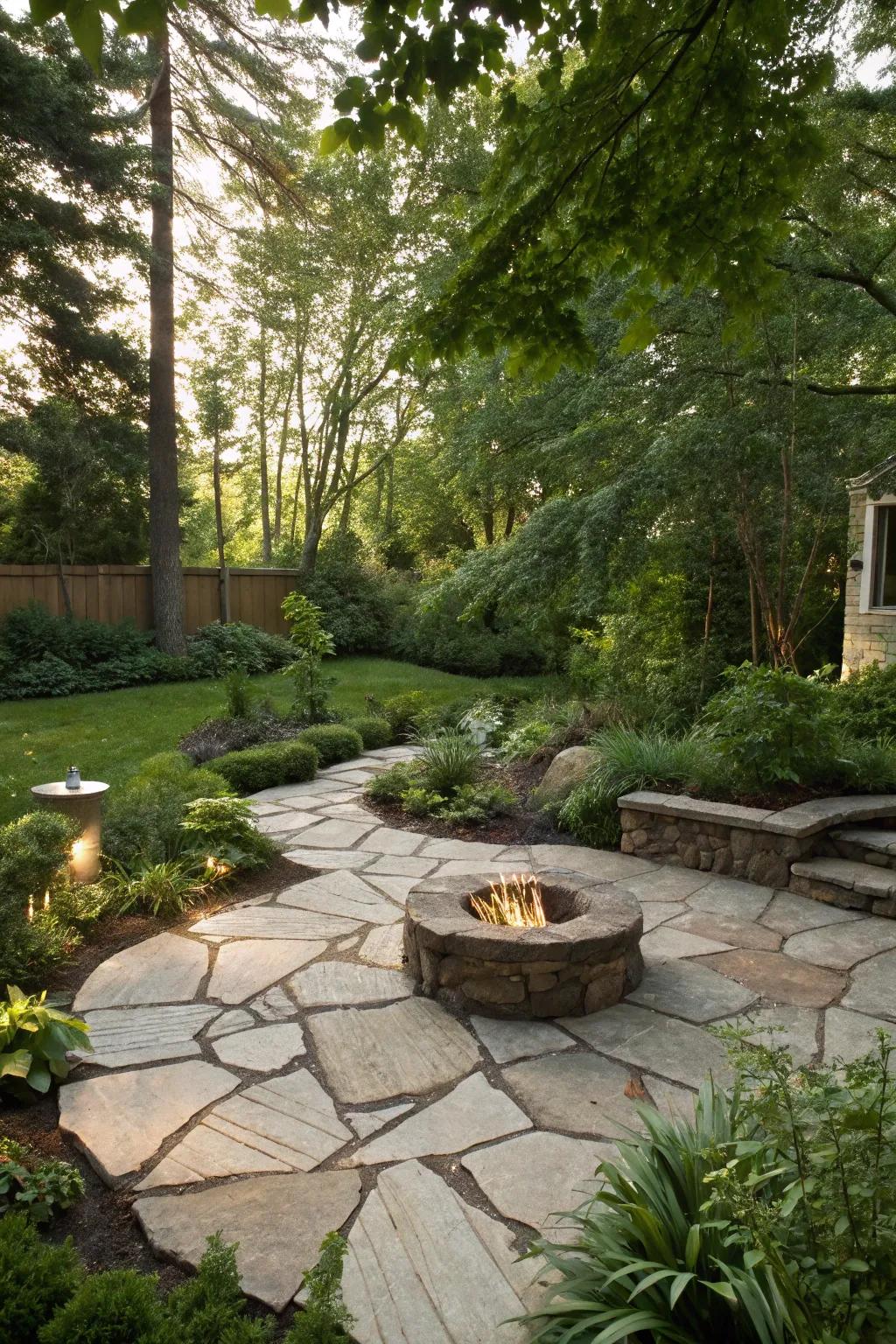 Flagstone pads provide an elegant and natural look.