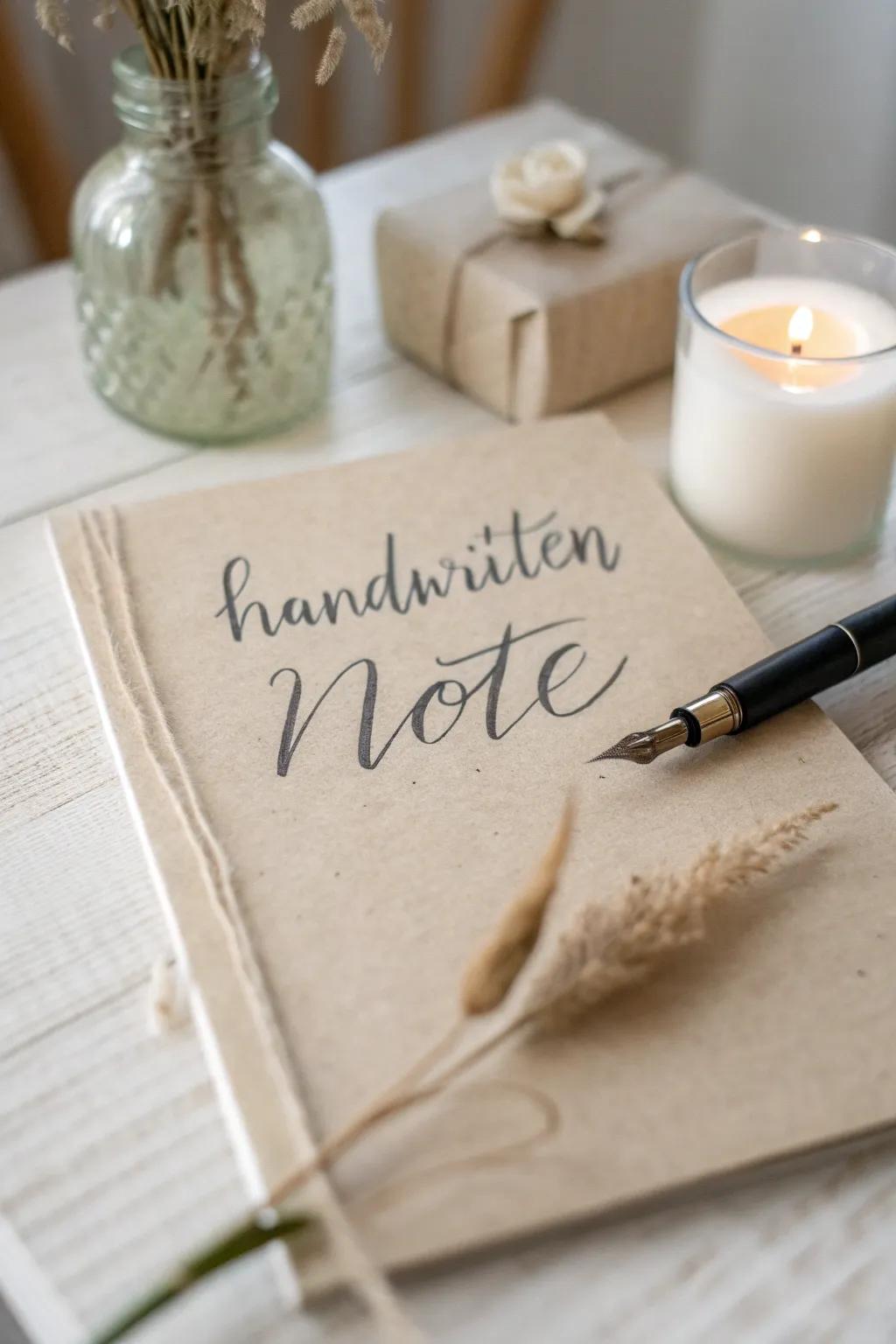 A simple yet heartfelt gesture: the timeless beauty of a handwritten note.