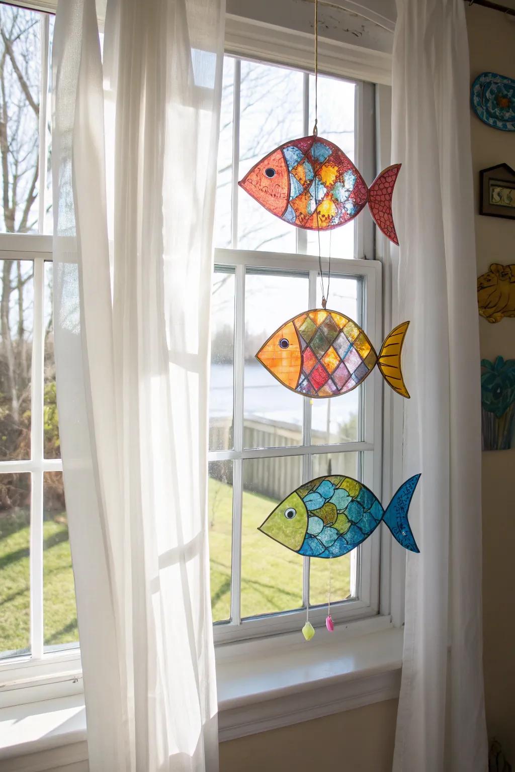 Brighten your windows with beautiful fish-themed suncatchers.