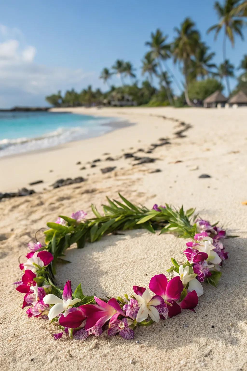 A tropical flower crown that's perfect for a beach party.