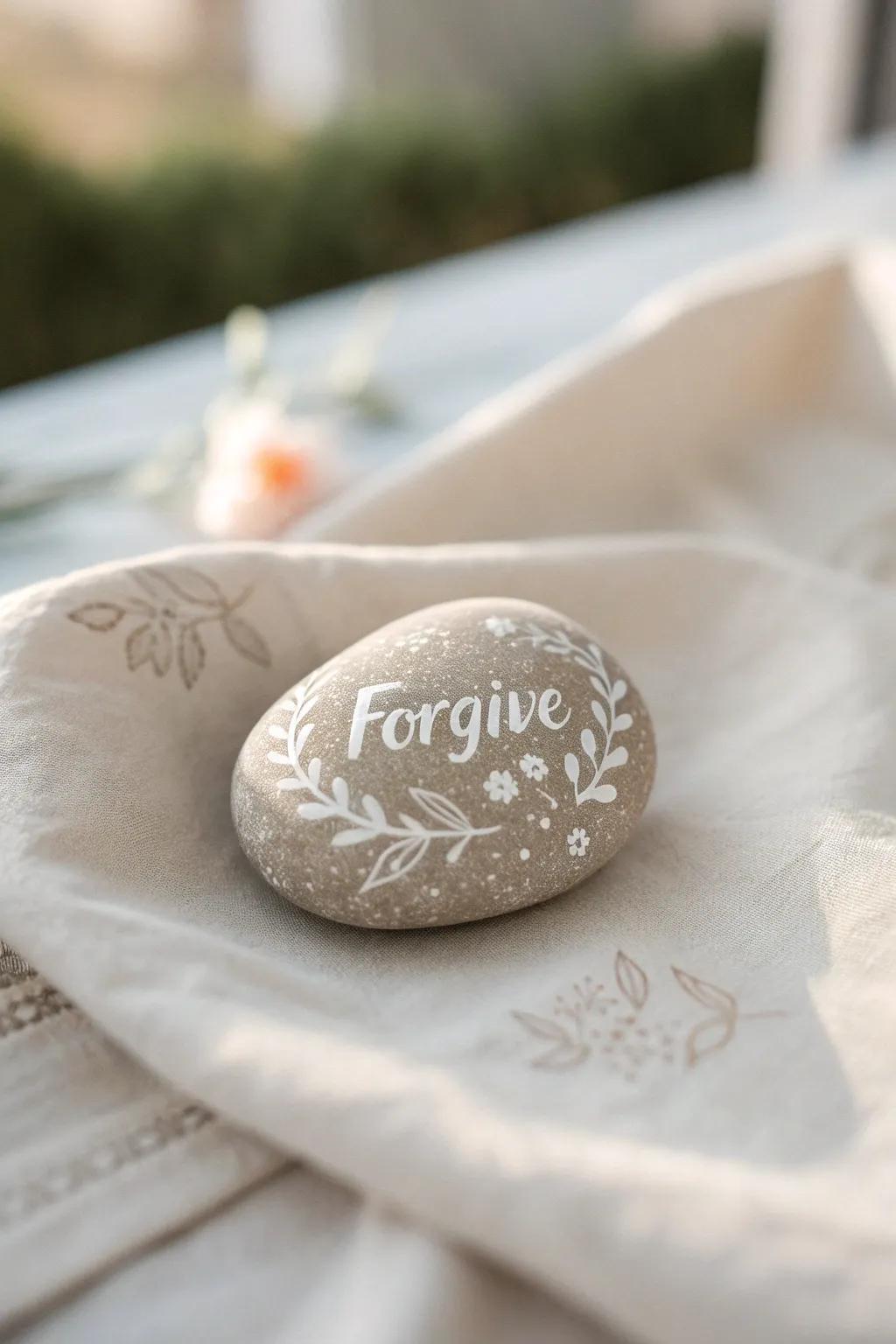 Embrace the art of forgiveness with these beautifully crafted reminder stones.