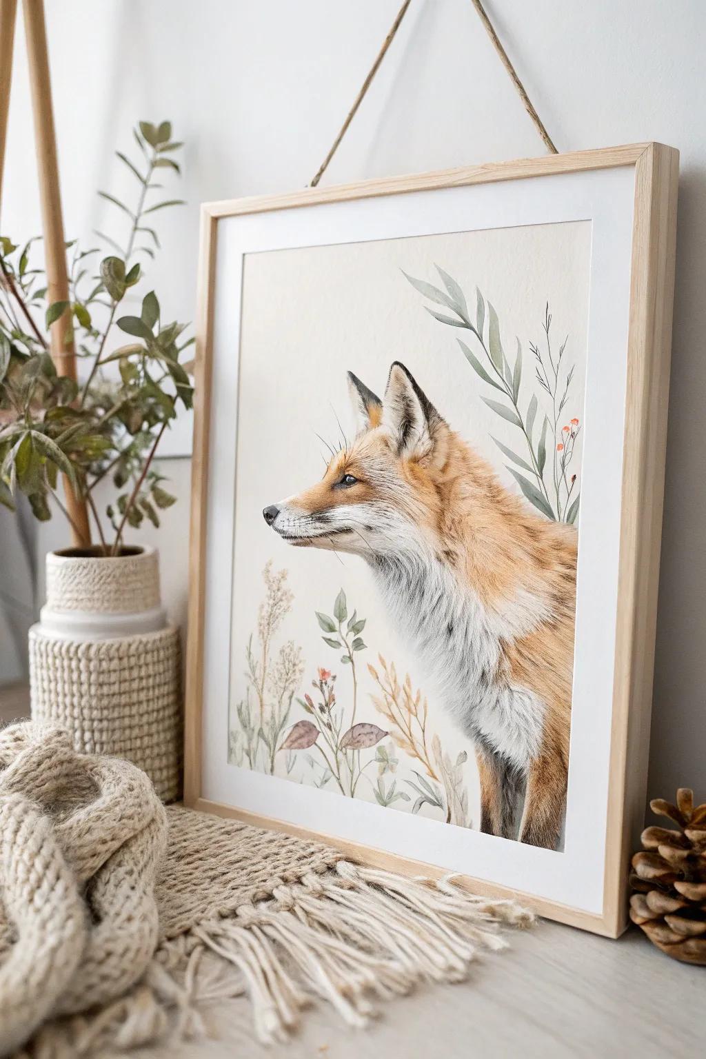 Embrace the wild elegance of nature with a watercolor fox masterpiece.