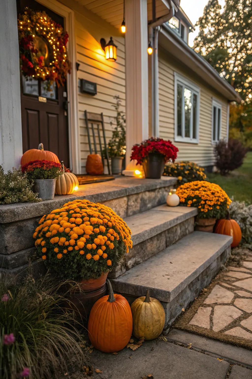 Seasonal decor keeps your front stoop vibrant and inviting.