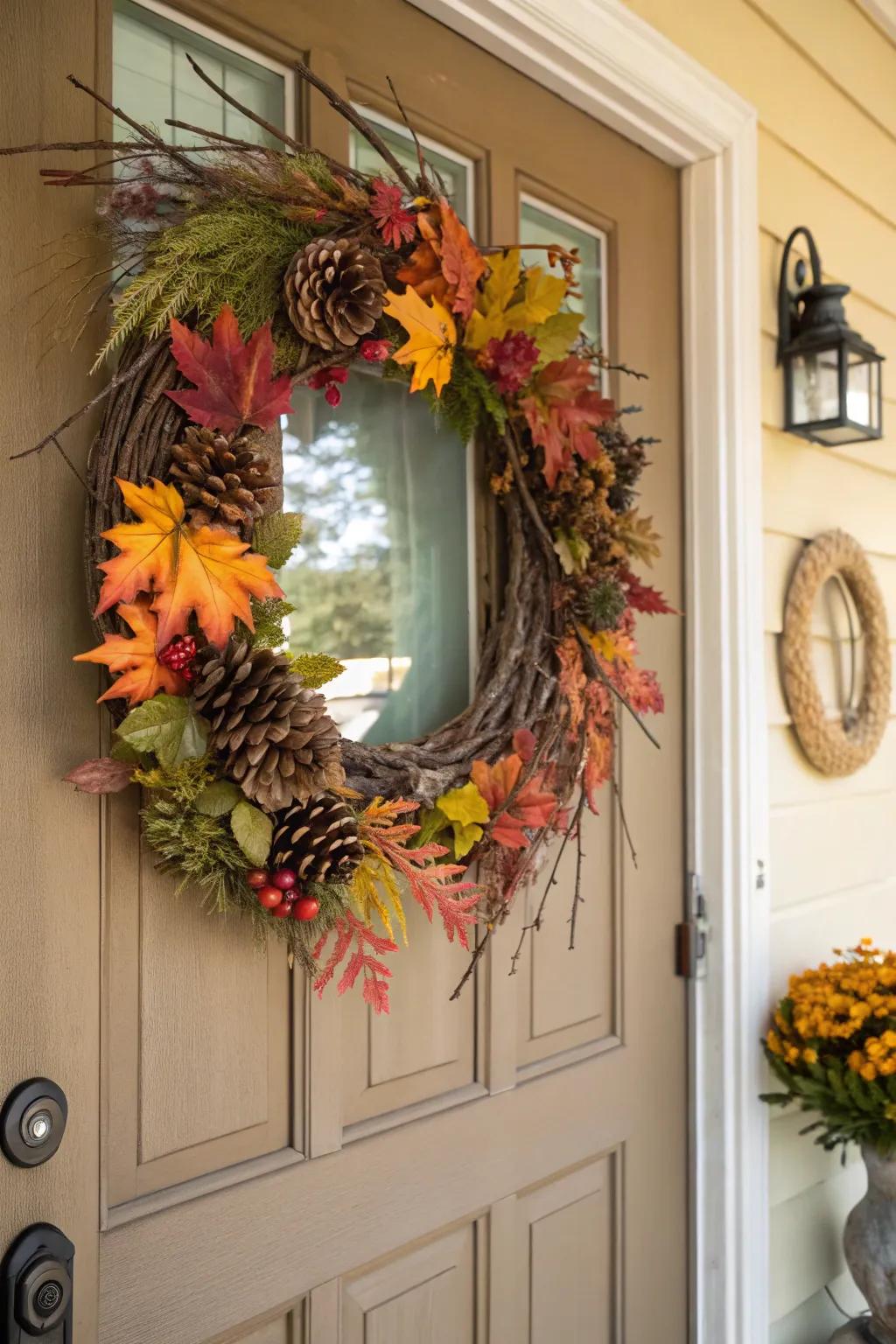 Greet your guests with a beautiful handmade fall wreath.