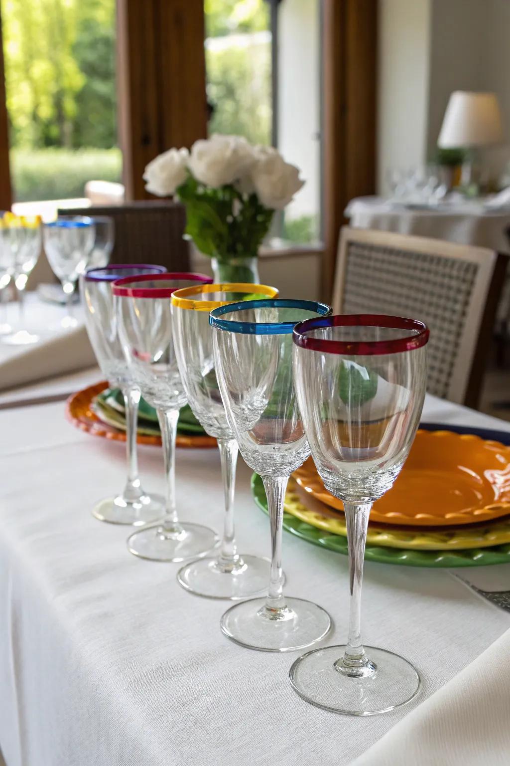 Hand-blown glassware adds a touch of Mexican craftsmanship to your table.