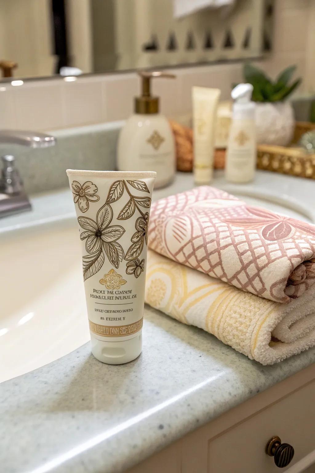 Luxurious hand creams add a touch of indulgence.