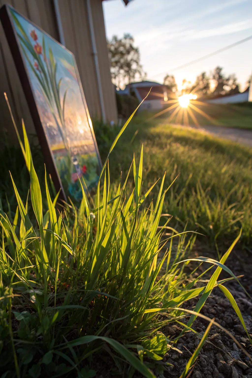 Light and shadow add drama and realism to grass scenes.